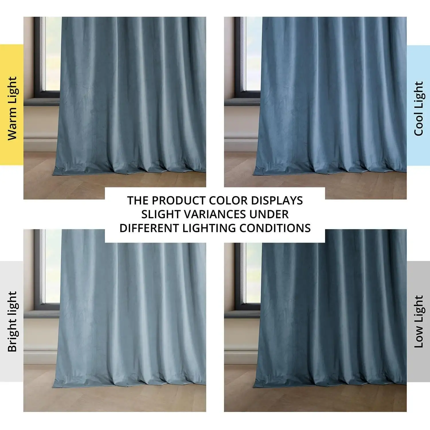 Denmark Blue Heritage Plush Velvet Room Darkening Curtain - Image 6