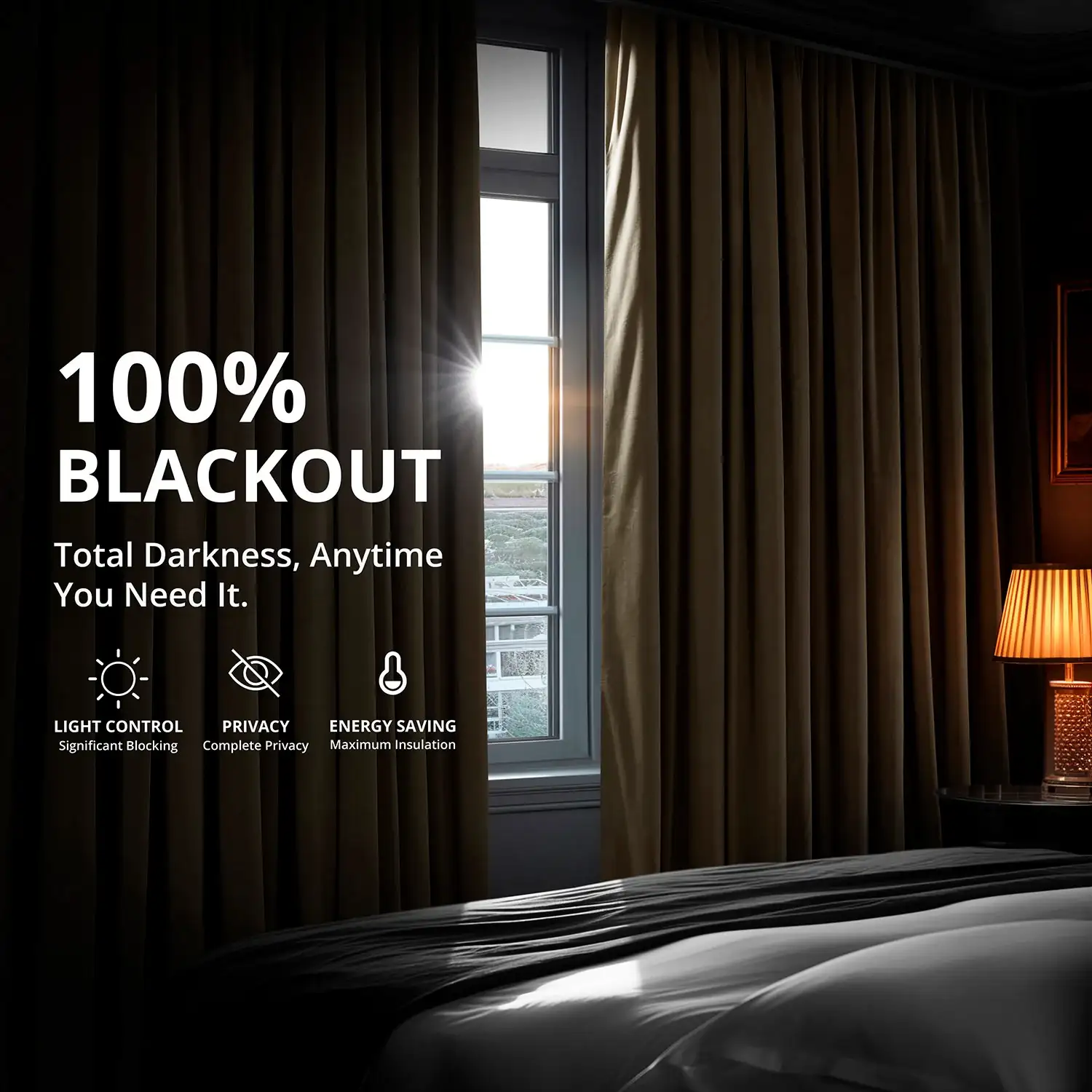 Denver Taupe Signature Velvet Blackout Curtain - Image 4