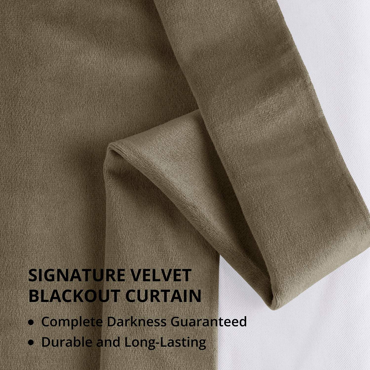 Denver Taupe Signature Velvet Blackout Curtain - Image 5