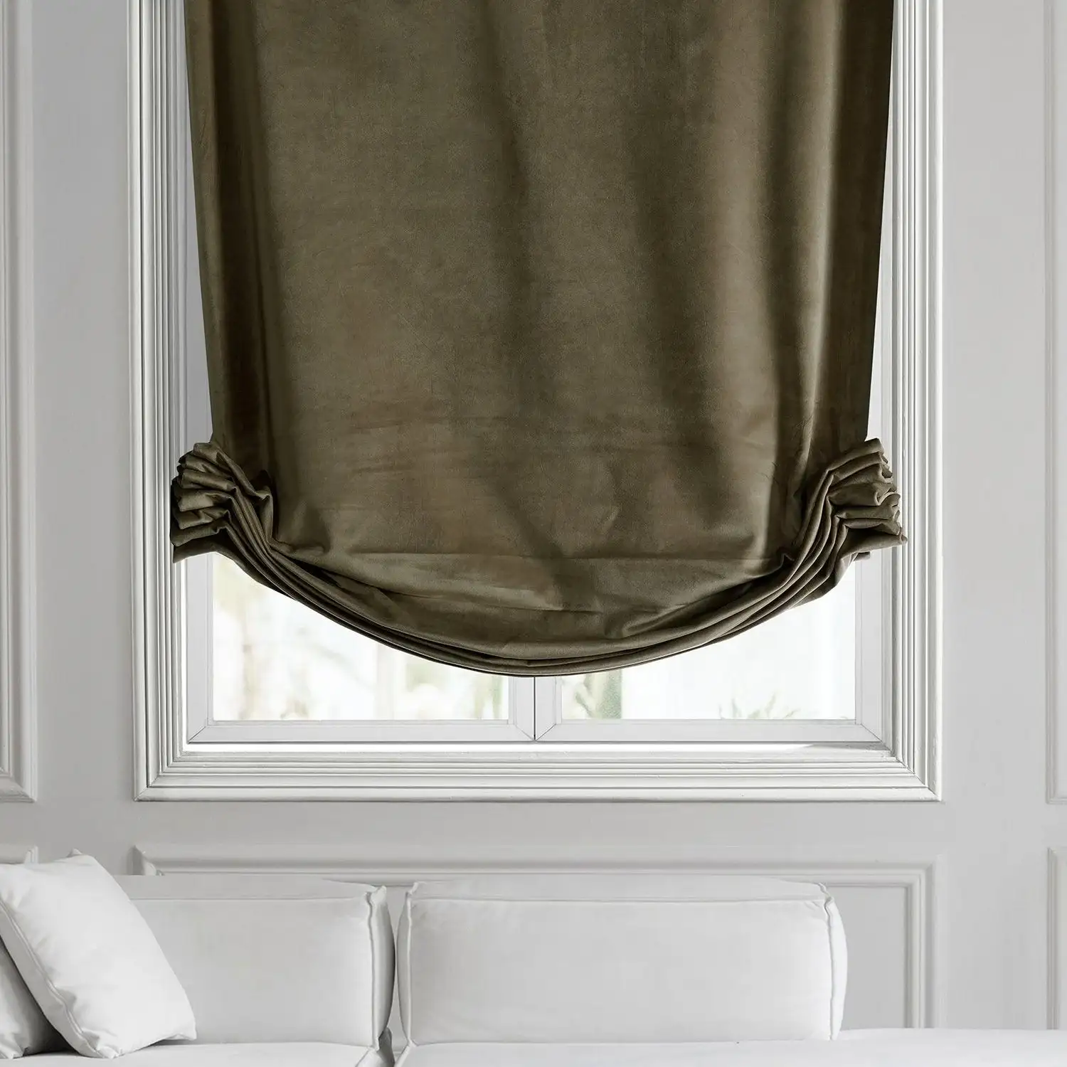 Denver Taupe Signature Velvet Roman Shade - Image 2