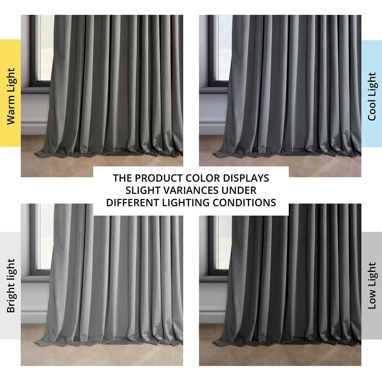 Destiny Grey Extra Wide Heritage Plush Velvet Room Darkening Curtain - Image 6