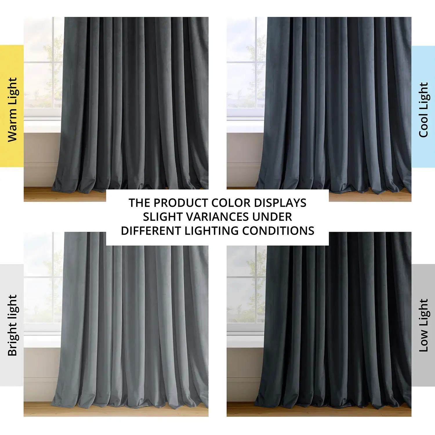 Distance Blue Grey Grommet Signature Velvet Blackout Curtain - Image 7