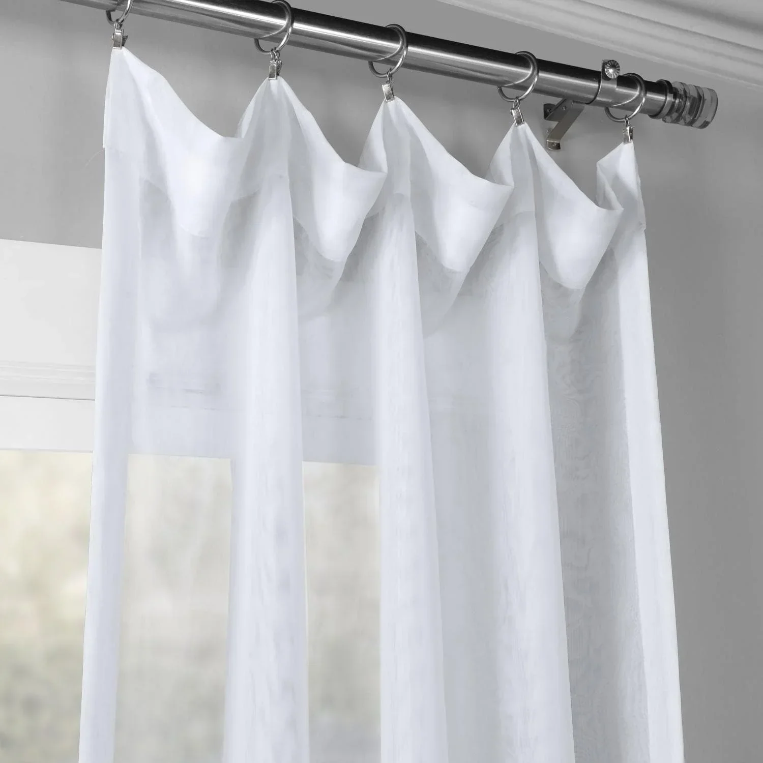 Double Layered White Sheer Curtain - Image 2