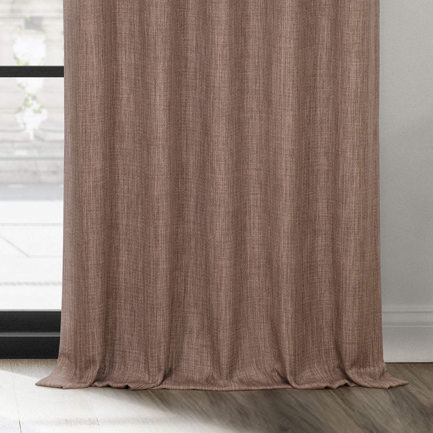 Dutch Cocoa Textured Faux Linen Custom Curtain - Image 3