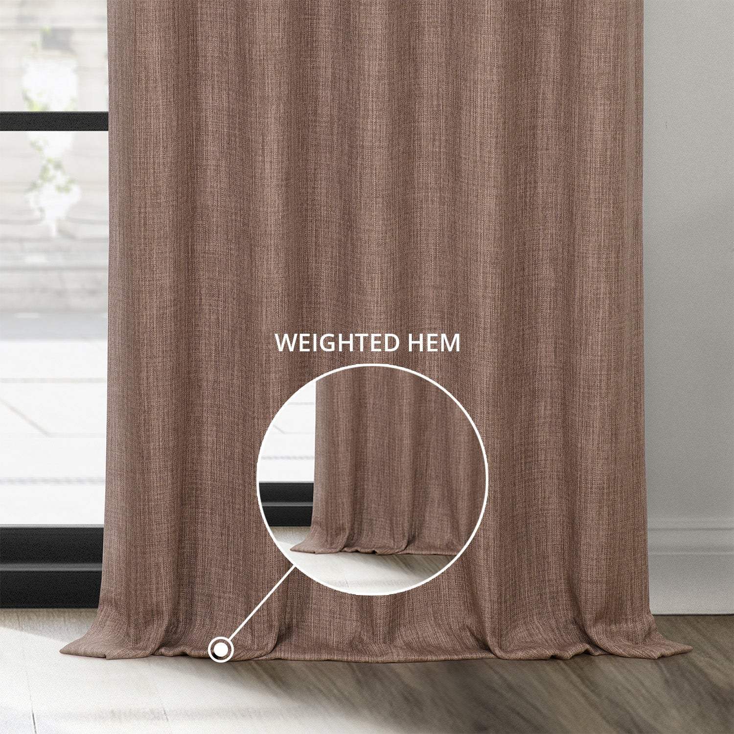 Dutch Cocoa Textured Faux Linen Custom Curtain - Image 4