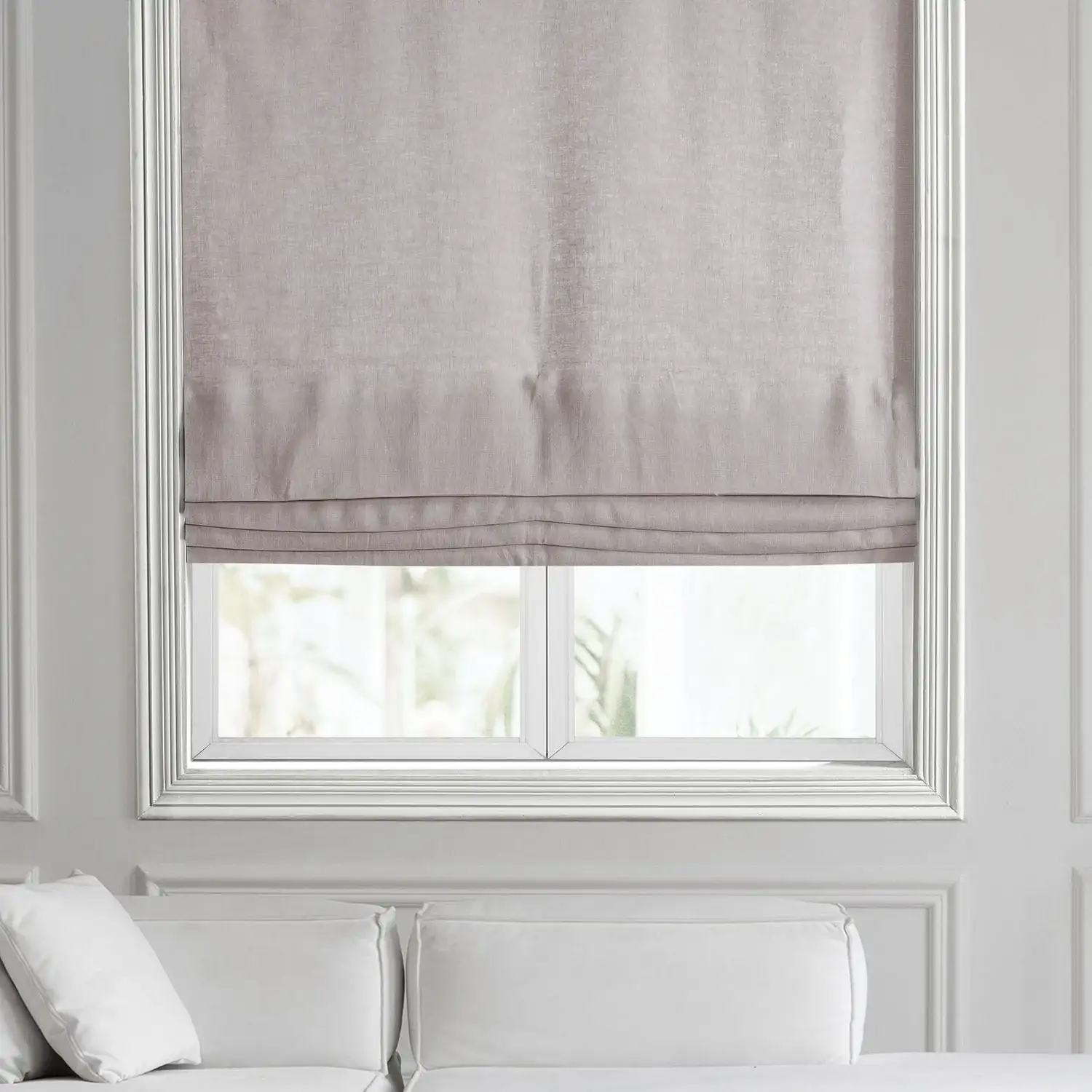 Earl Grey French Linen Roman Shade