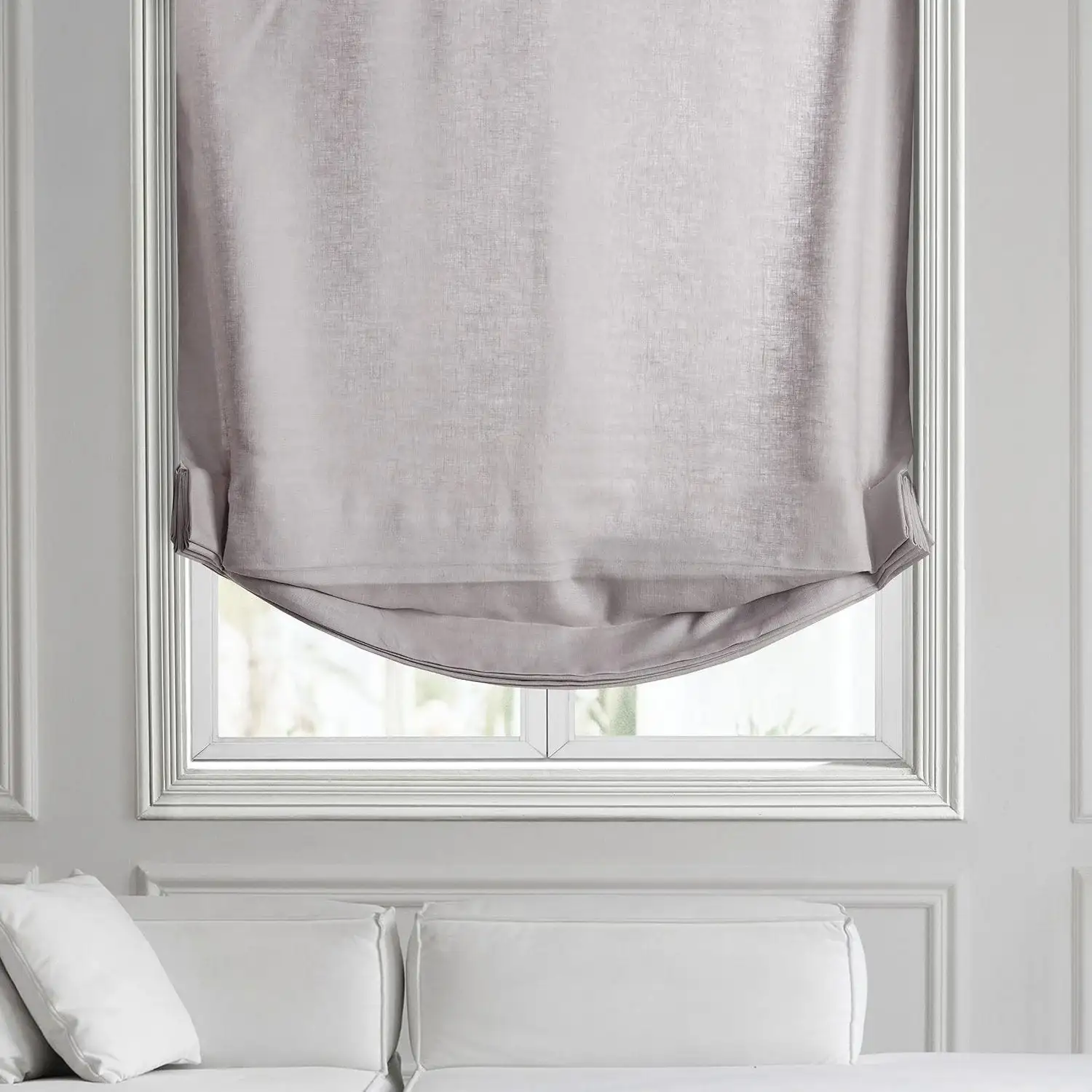 Earl Grey French Linen Roman Shade - Image 2