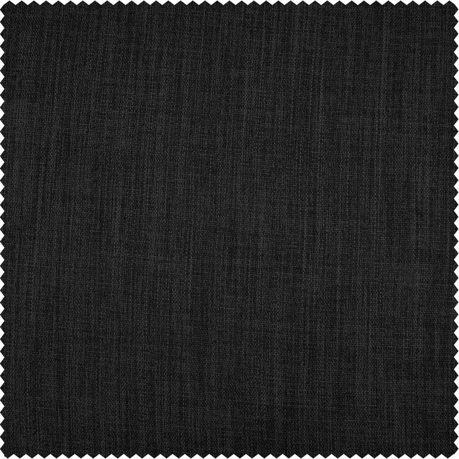 Essential Black Textured Faux Linen Roman Shade - Image 3