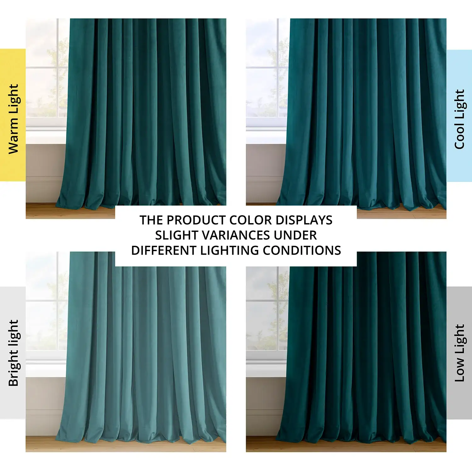 Everglade Teal Grommet Signature Velvet Blackout Curtain - Image 7