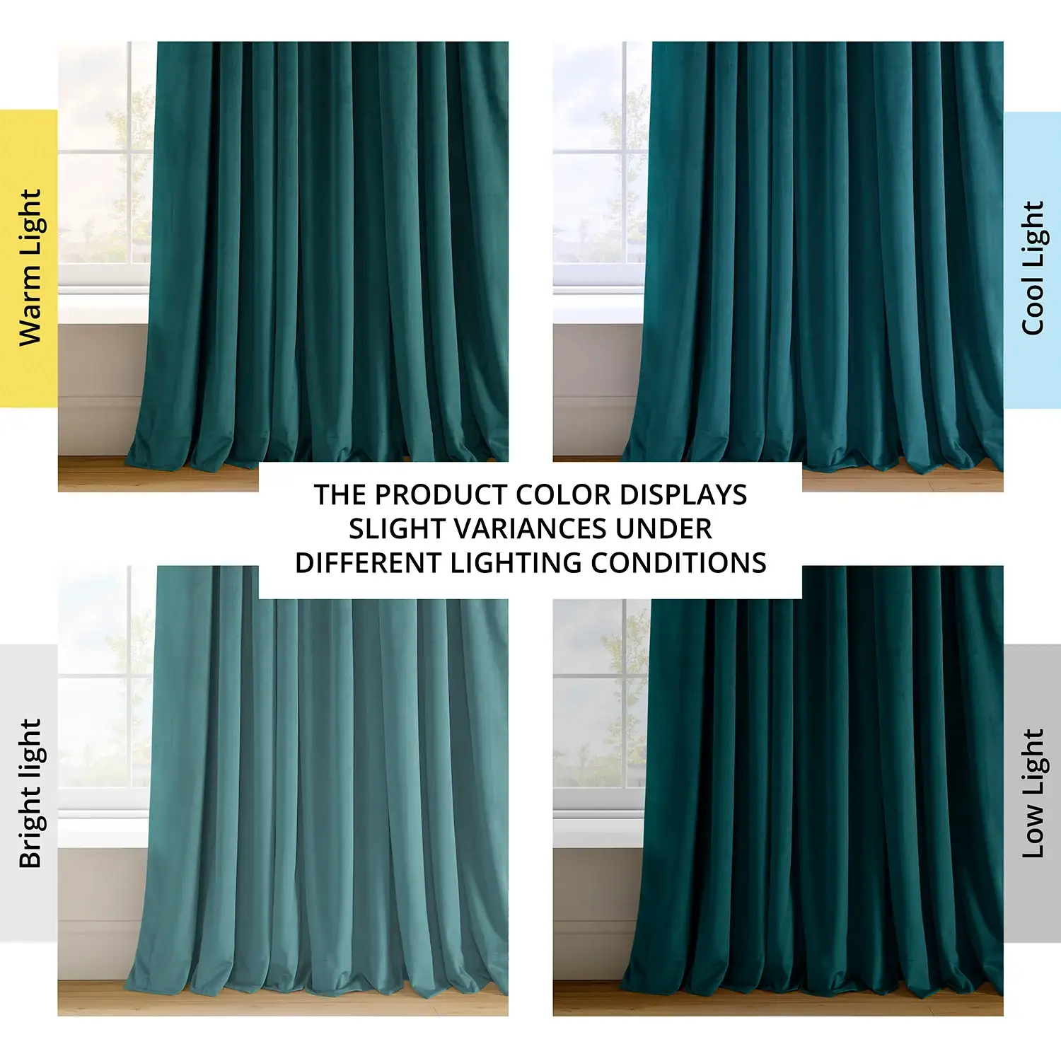 Everglade Teal Signature Extra Wide Velvet Blackout Curtain - Image 7