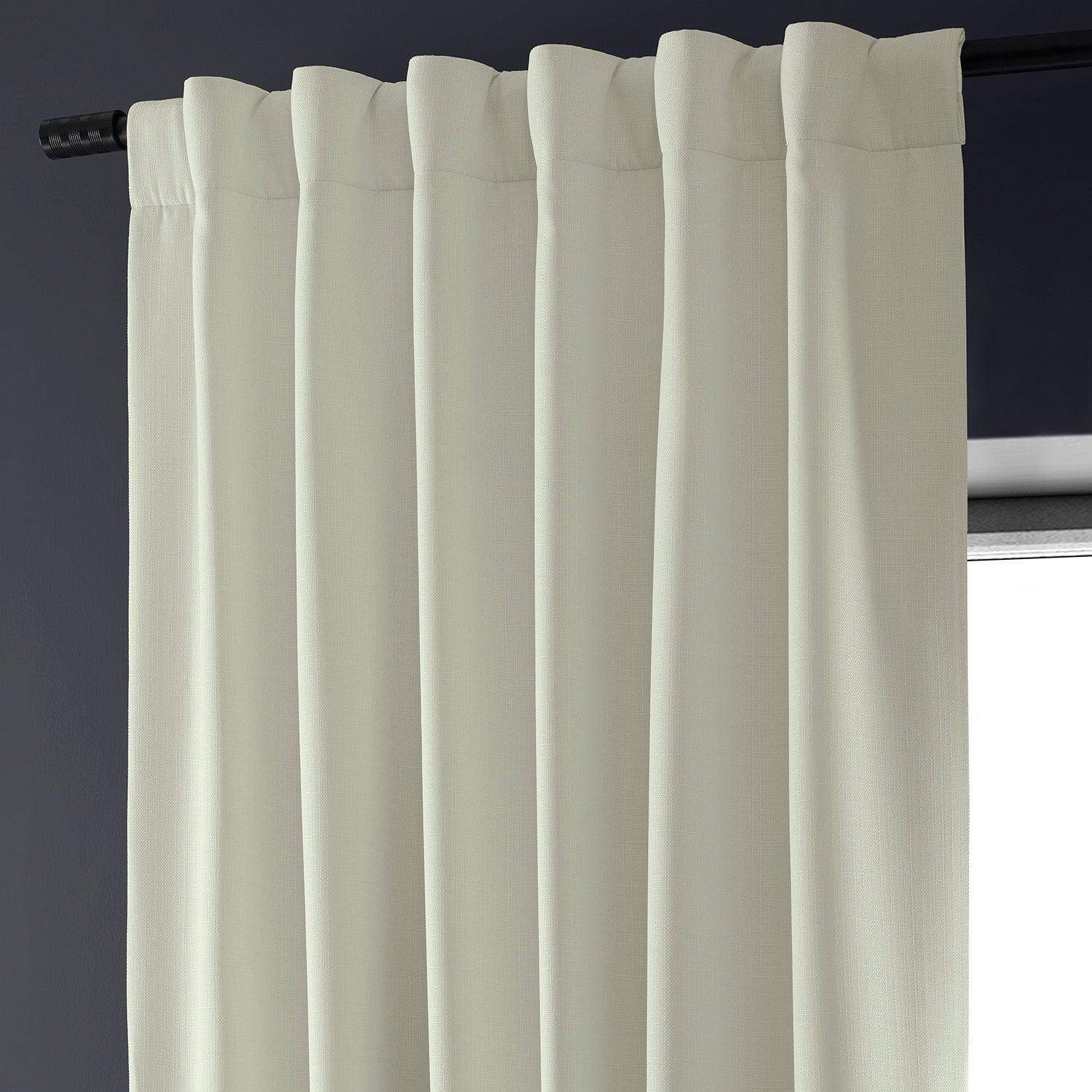 Excursion Ivory Faux Linen Hotel Blackout Curtain - Image 3