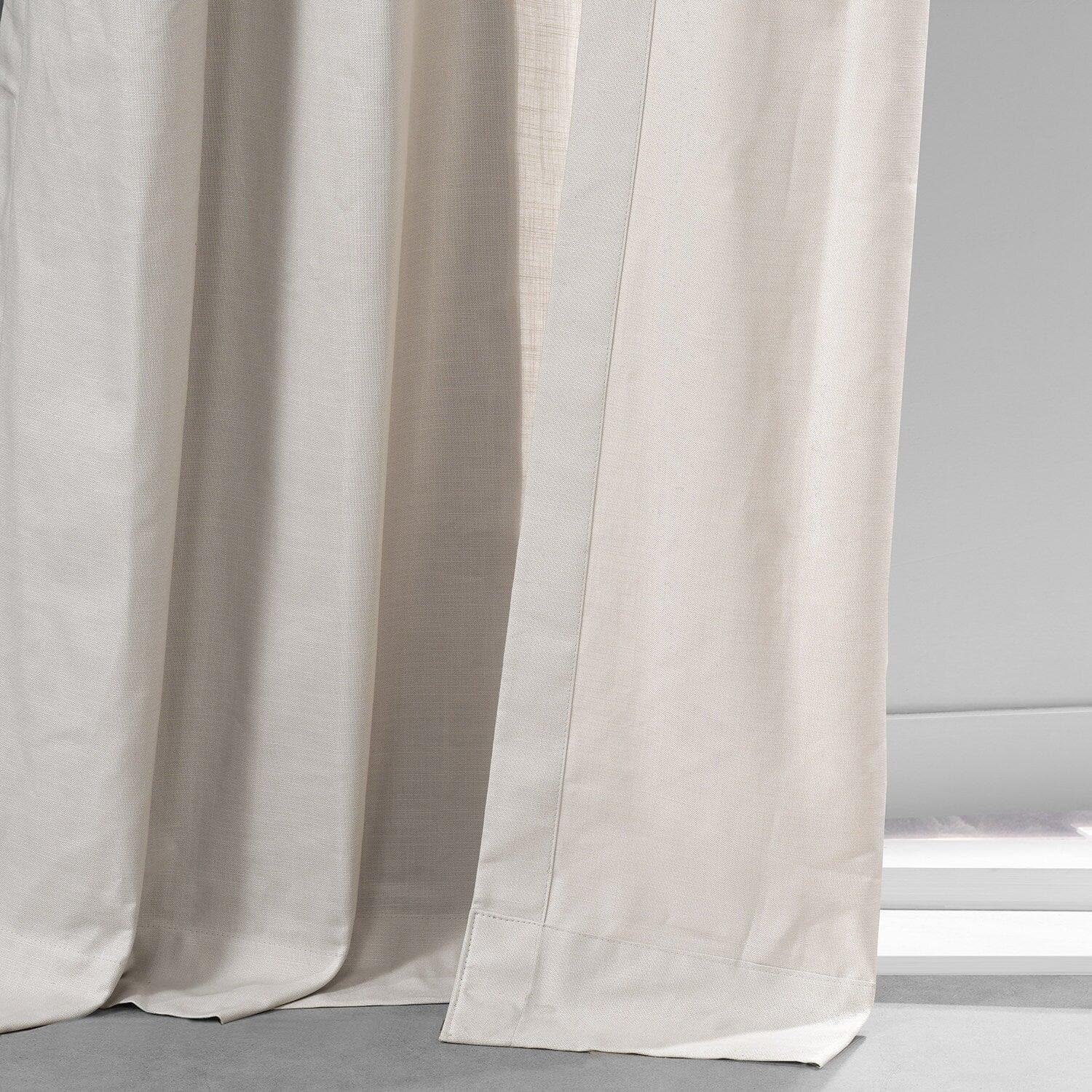 Fable Beige Grommet Dune Textured Cotton Semi-Sheer Curtain Pair (2 Panels) - Image 3