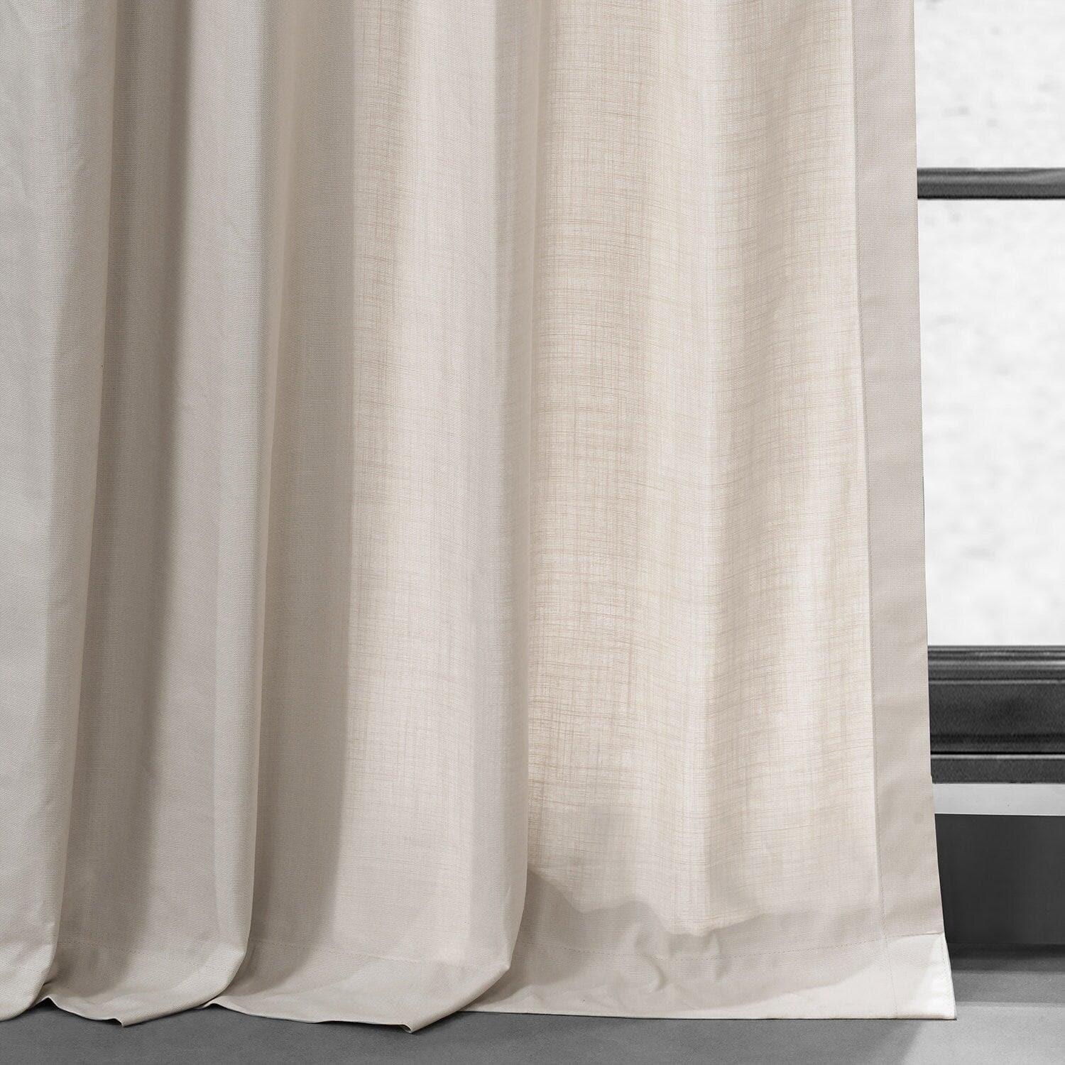 Fable Beige Grommet Dune Textured Cotton Semi-Sheer Curtain Pair (2 Panels) - Image 4