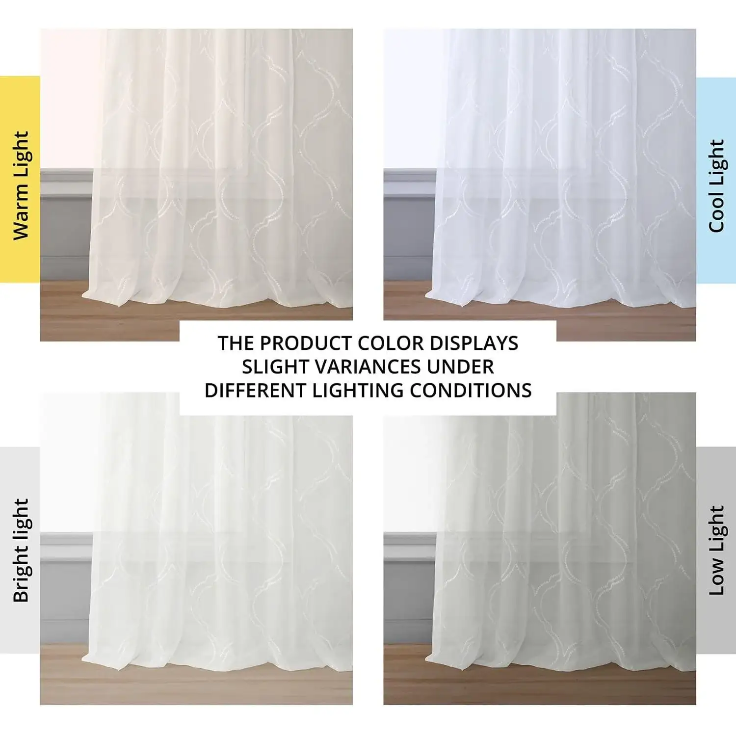 Florentina White Embroidered Geometric Sheer Curtain - Image 6