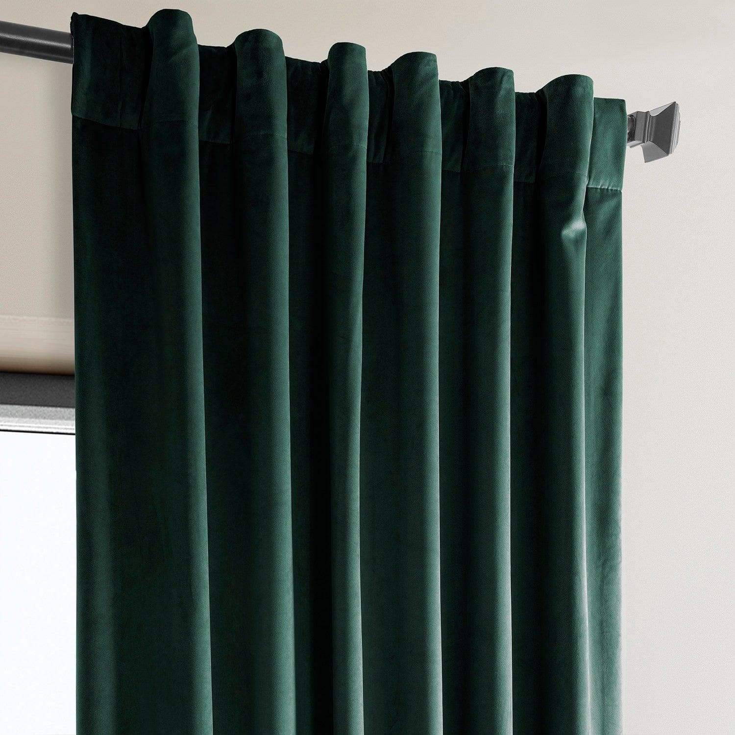 Forestry Green Heritage Plush Velvet Room Darkening Curtain - Image 3