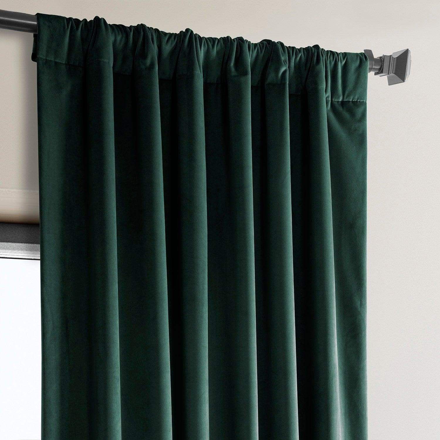 Forestry Green Heritage Plush Velvet Room Darkening Curtain - Image 4