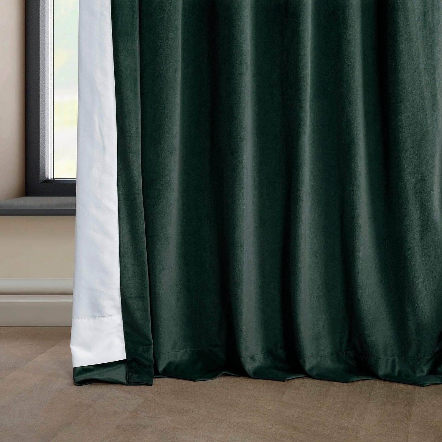 Forestry Green Heritage Plush Velvet Room Darkening Curtain - Image 5