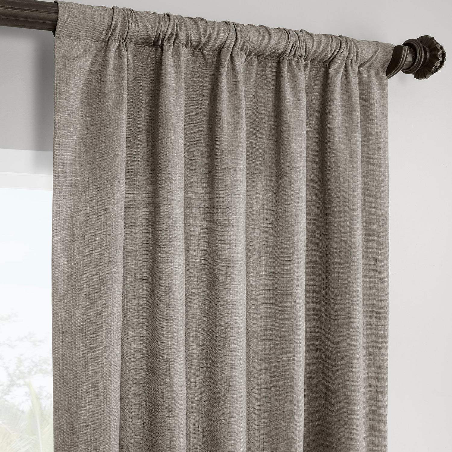 Fossil Grey Italian Faux Linen Custom Curtain - Image 4