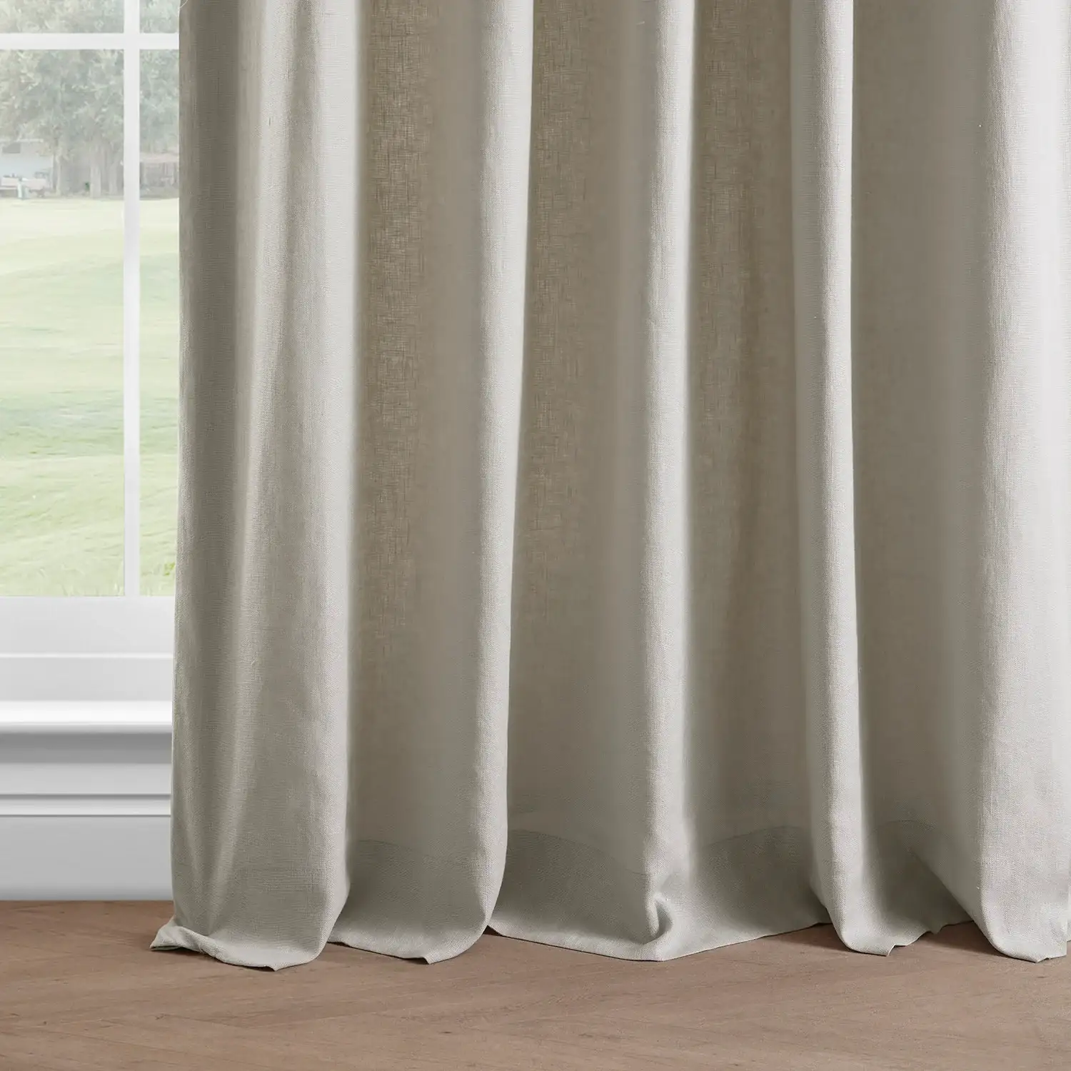 Fresh Khaki French Linen Custom Curtain - Image 3