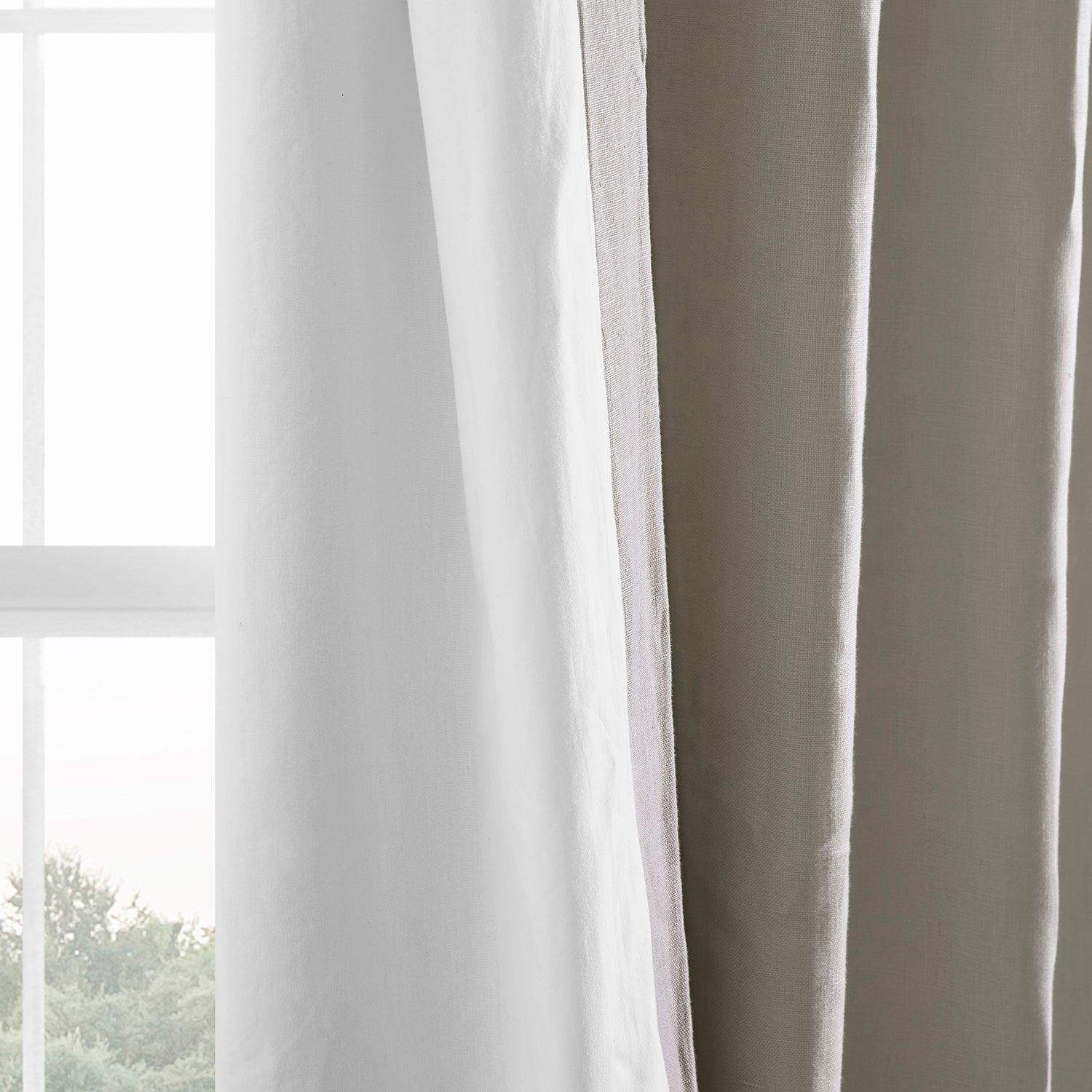 Fresh Khaki French Linen Room Darkening Curtain - Image 5
