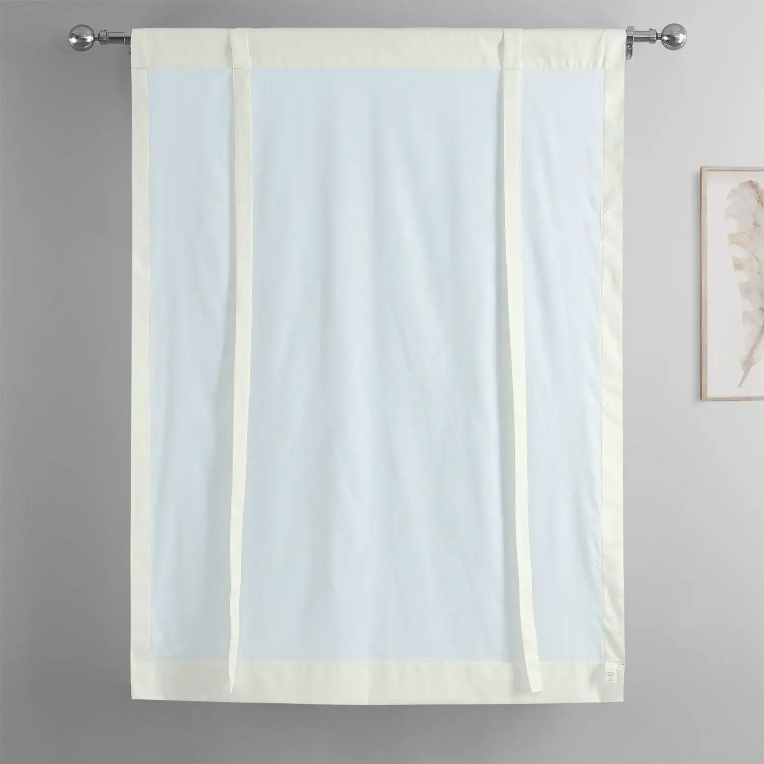 Fresh Popcorn Solid Cotton Room Darkening Tie-Up Window Shade - Image 4