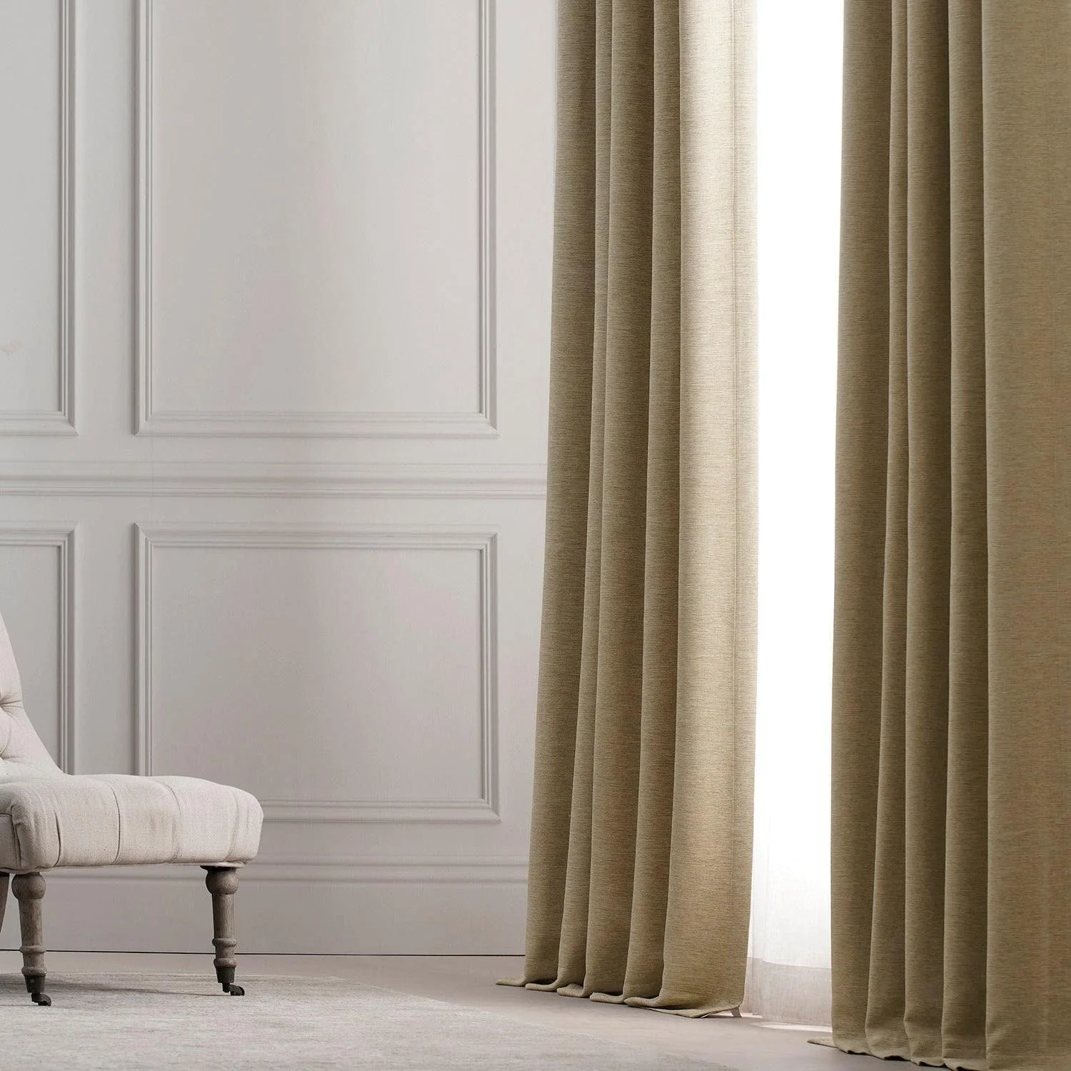 Ginger Bellino Textured Faux Linen Room Darkening Curtain - Image 6