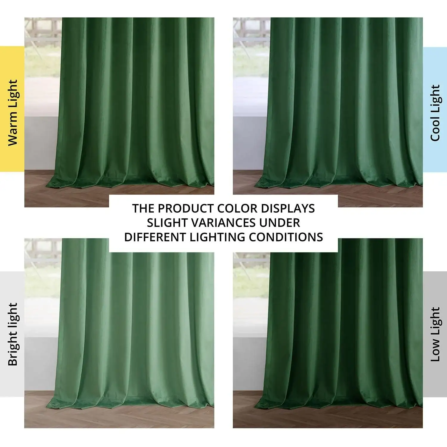 Green Simply Velvet Room Darkening Curtain Pair (2 Panels) - Image 6