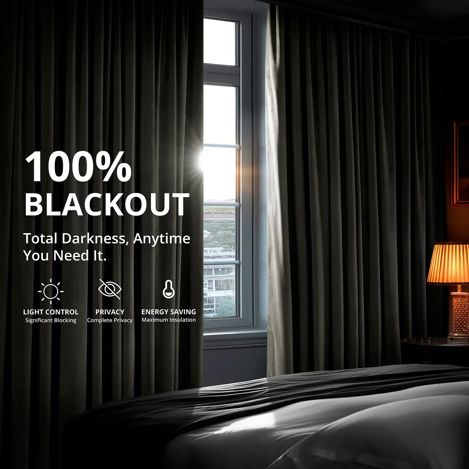 Gunmetal Grey Signature Velvet Blackout Curtain - Image 4