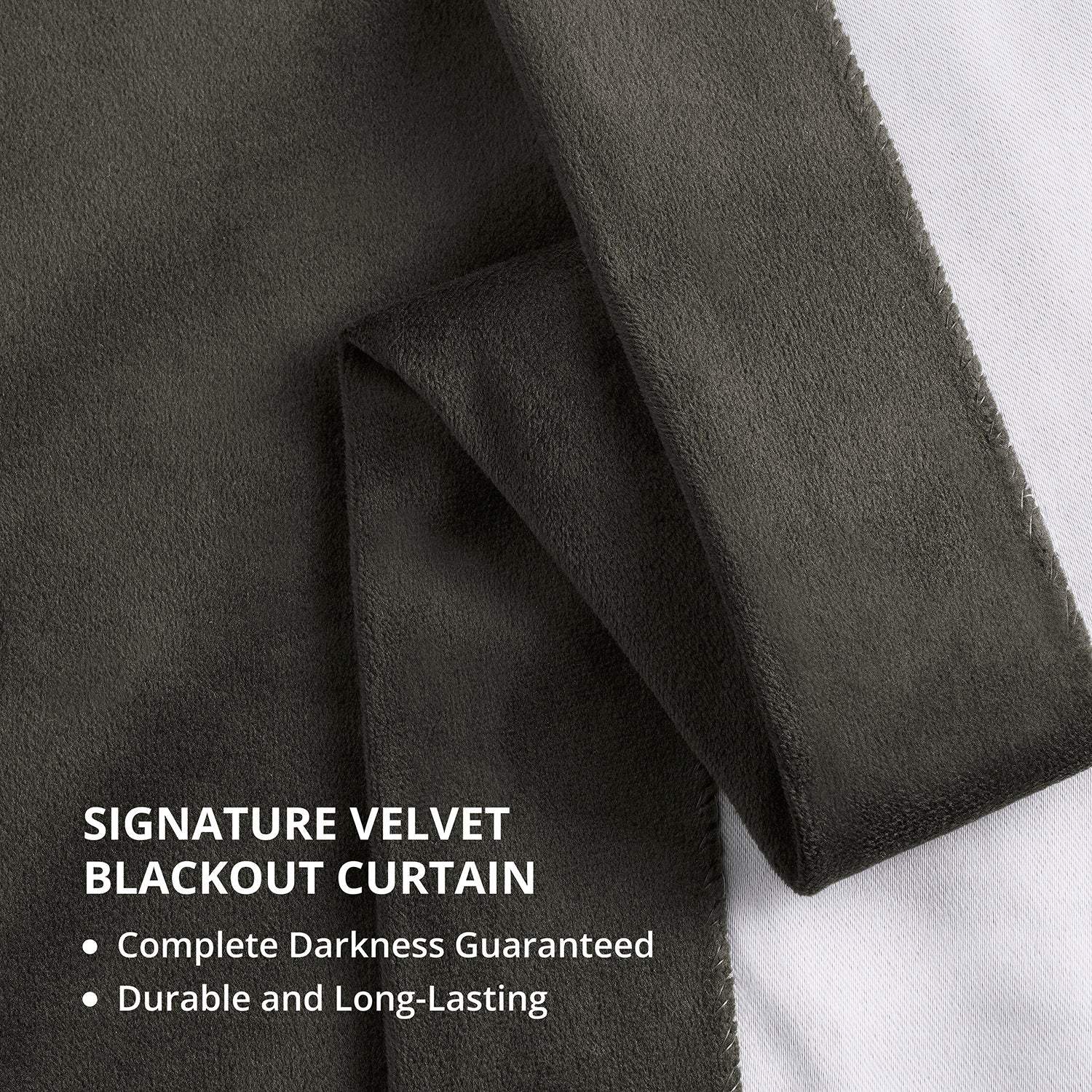 Gunmetal Grey Signature Velvet Blackout Curtain - Image 5