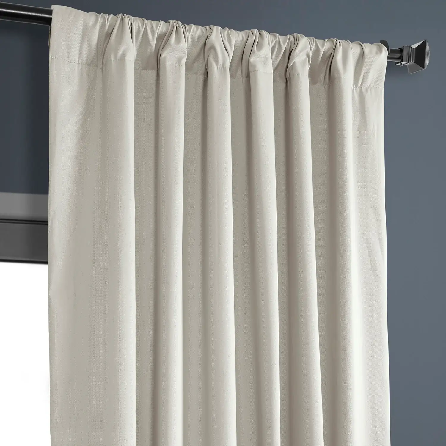 Hazelwood Beige Solid Cotton Custom Curtain - Image 4