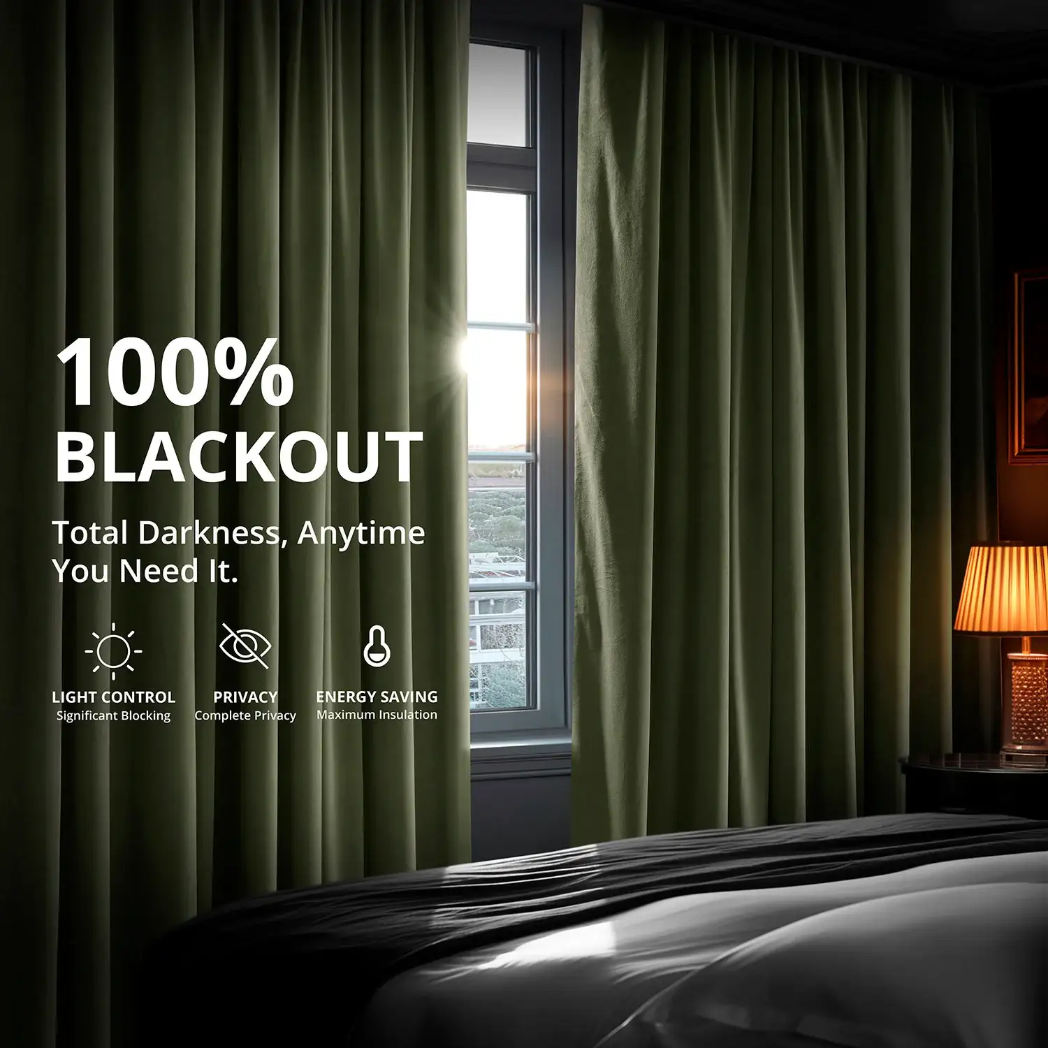 Hunter Green French Pleat Signature Velvet Blackout Curtain - Image 4