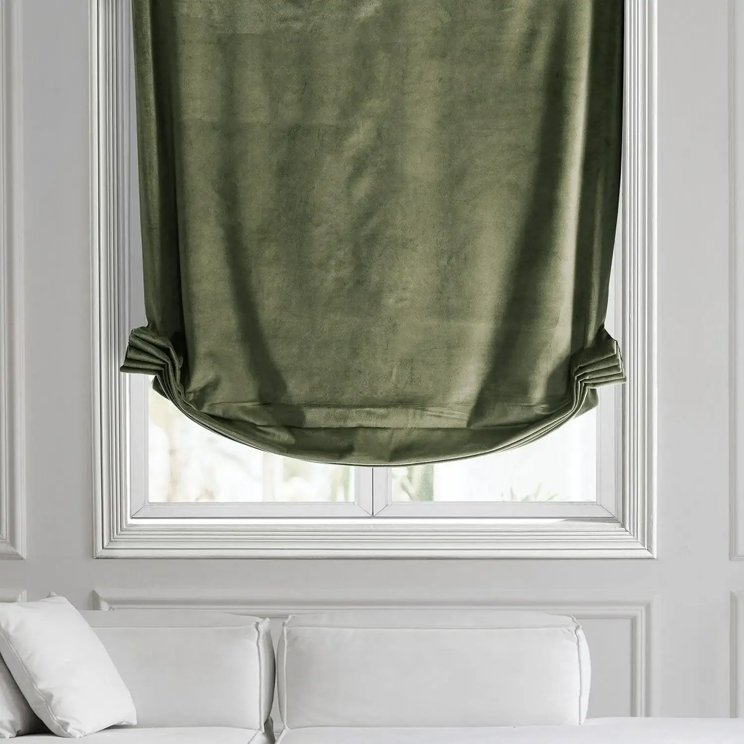 Hunter Green Signature Velvet Roman Shade - Image 2
