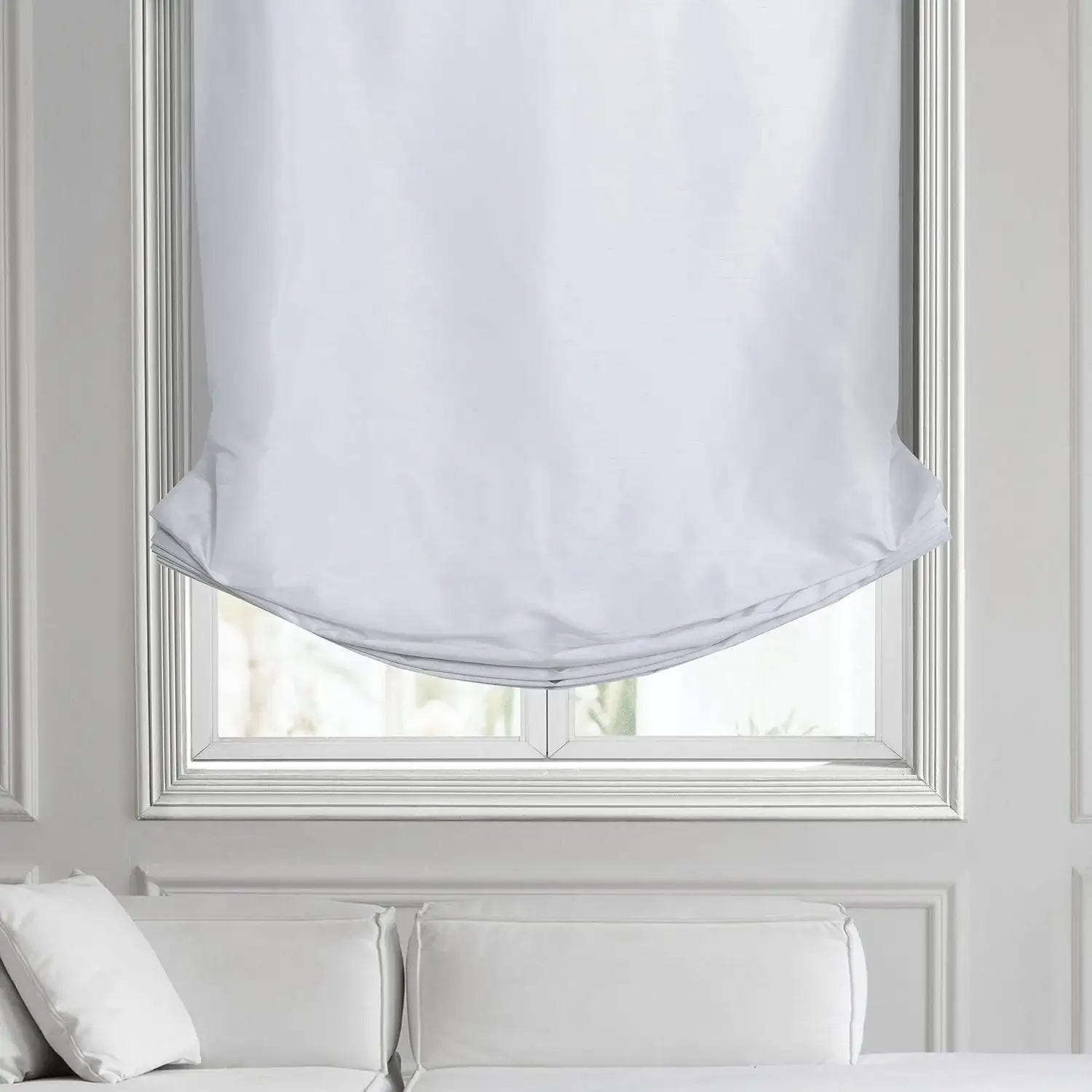 Ice Vintage Textured Faux Dupioni Silk Roman Shade - Image 2