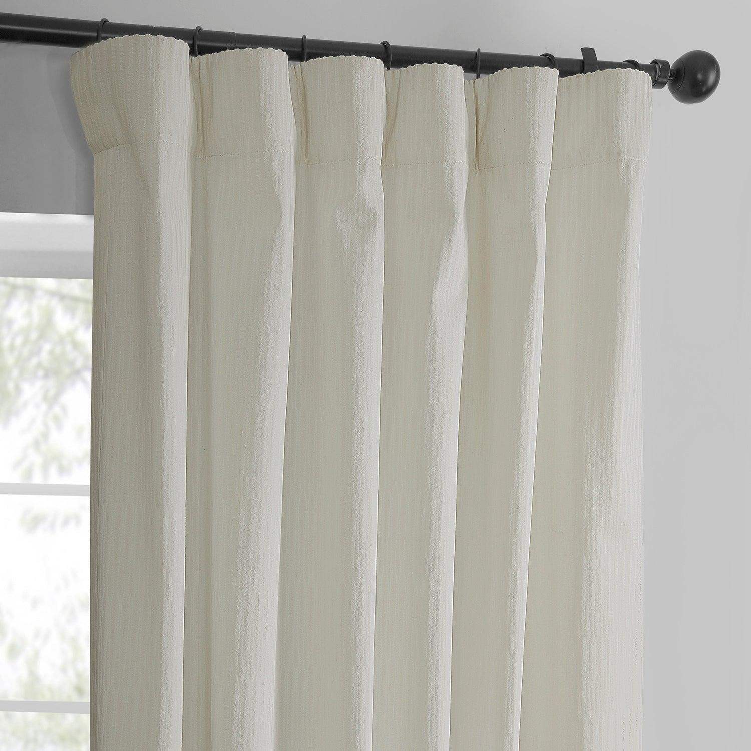 Ivory Abstract Lounge Embossed Velvet Room Darkening Curtain - Image 2