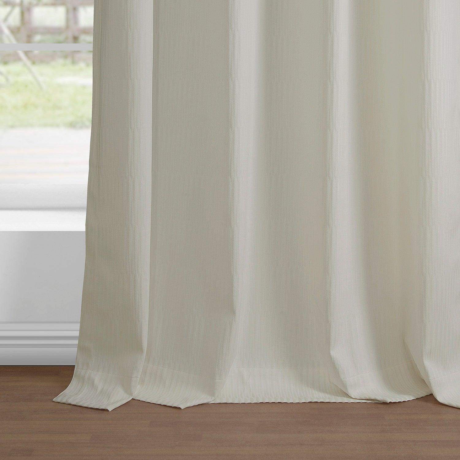 Ivory Abstract Lounge Embossed Velvet Room Darkening Curtain - Image 5