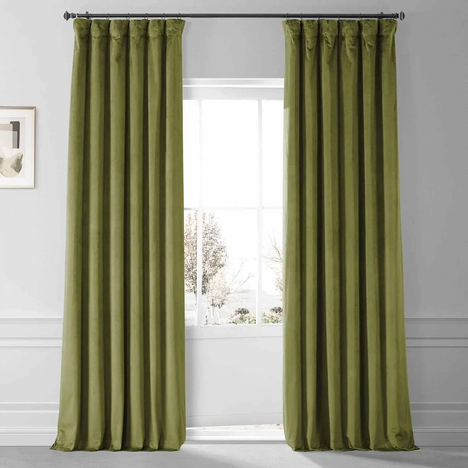 Jalapeno Green Signature Plush Velvet Hotel Blackout Curtain