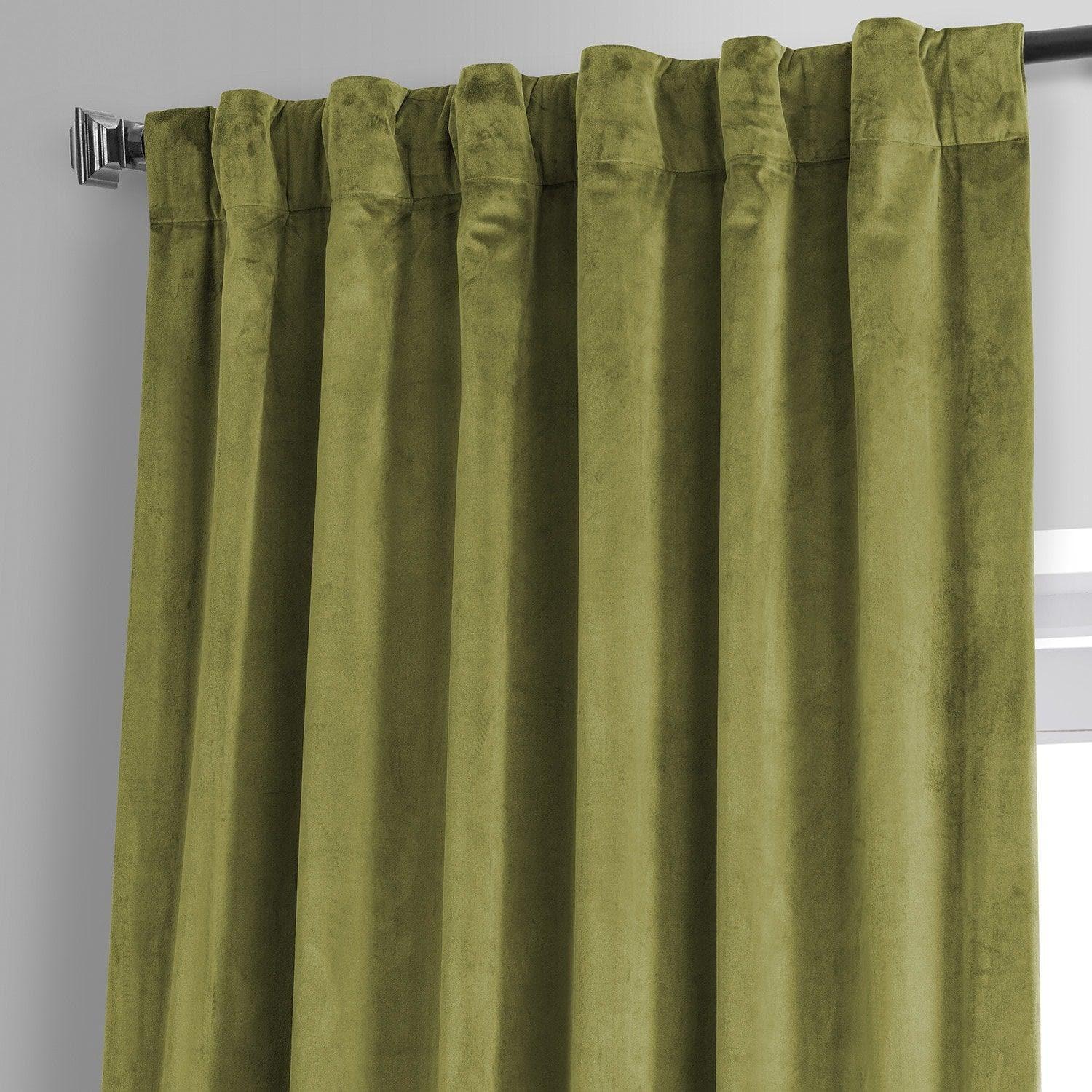 Jalapeno Green Signature Plush Velvet Hotel Blackout Curtain - Image 5