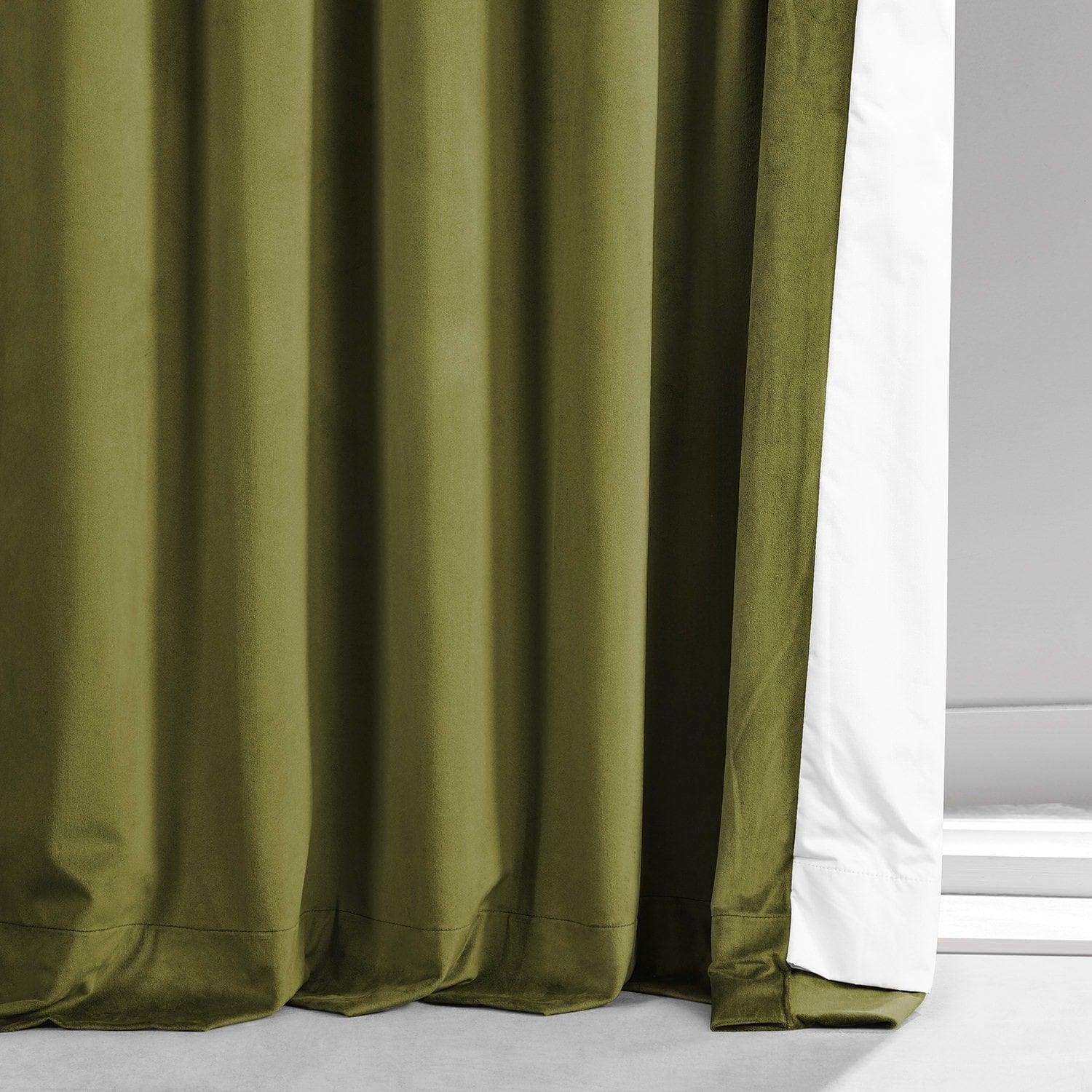 Jalapeno Green Signature Plush Velvet Hotel Blackout Curtain - Image 6