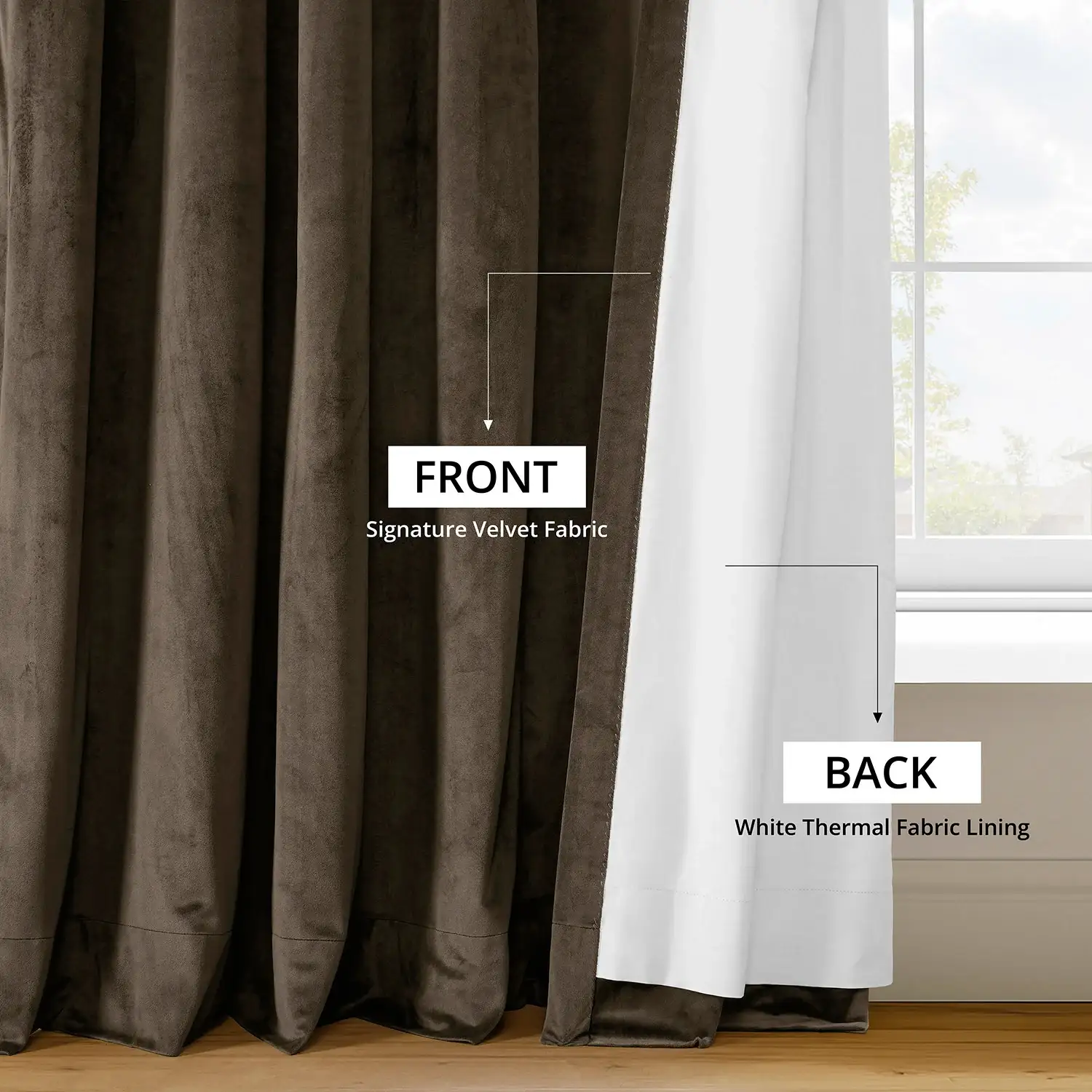 Java Signature Extra Wide Velvet Blackout Curtain - Image 6