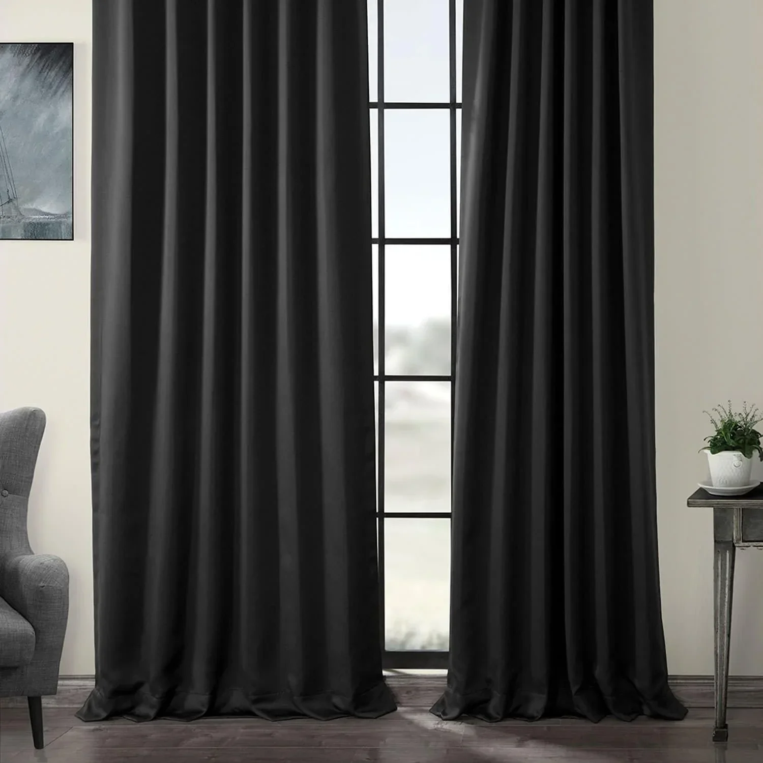 Jet Black Room Darkening Curtain - Image 6