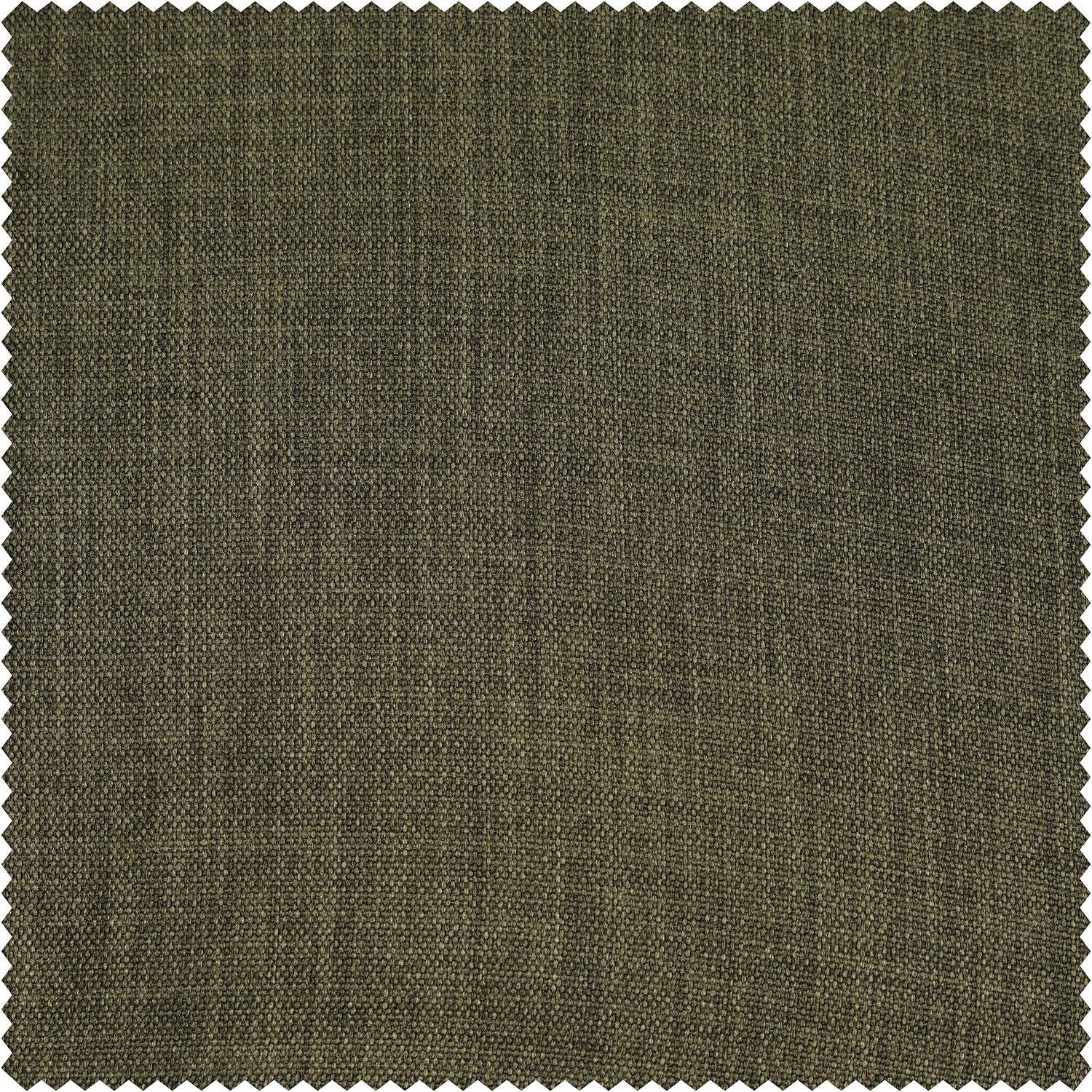 Khaki Green Faux Linen Room Darkening Fabric