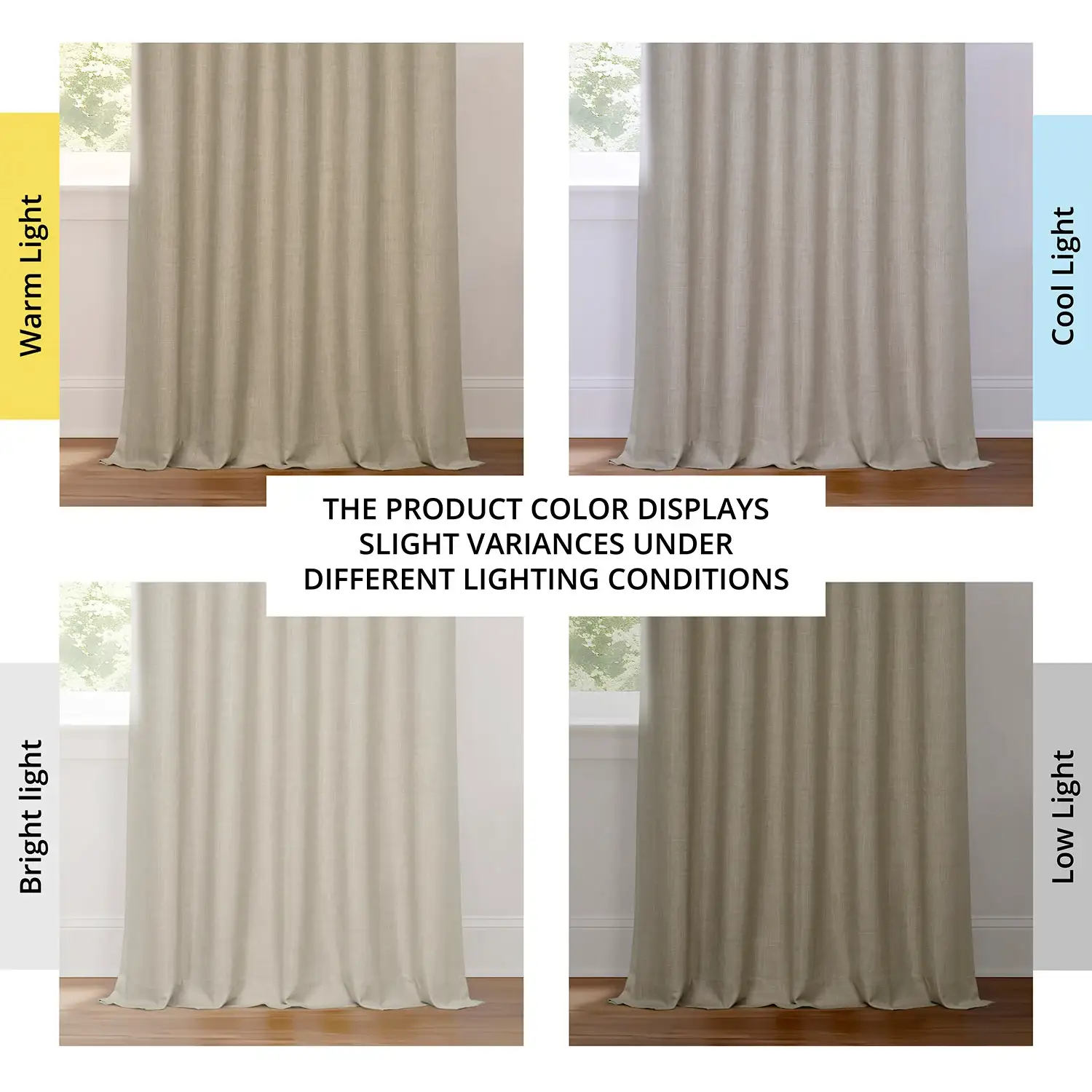 Light Beige French Pleat Performance Linen Hotel Blackout Curtain - Image 5