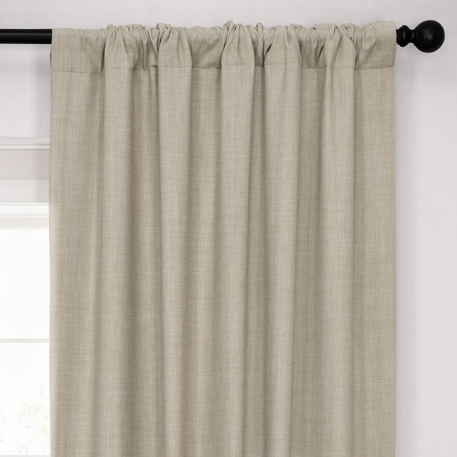 Light Beige Performance Linen Hotel Blackout Curtain - Image 4