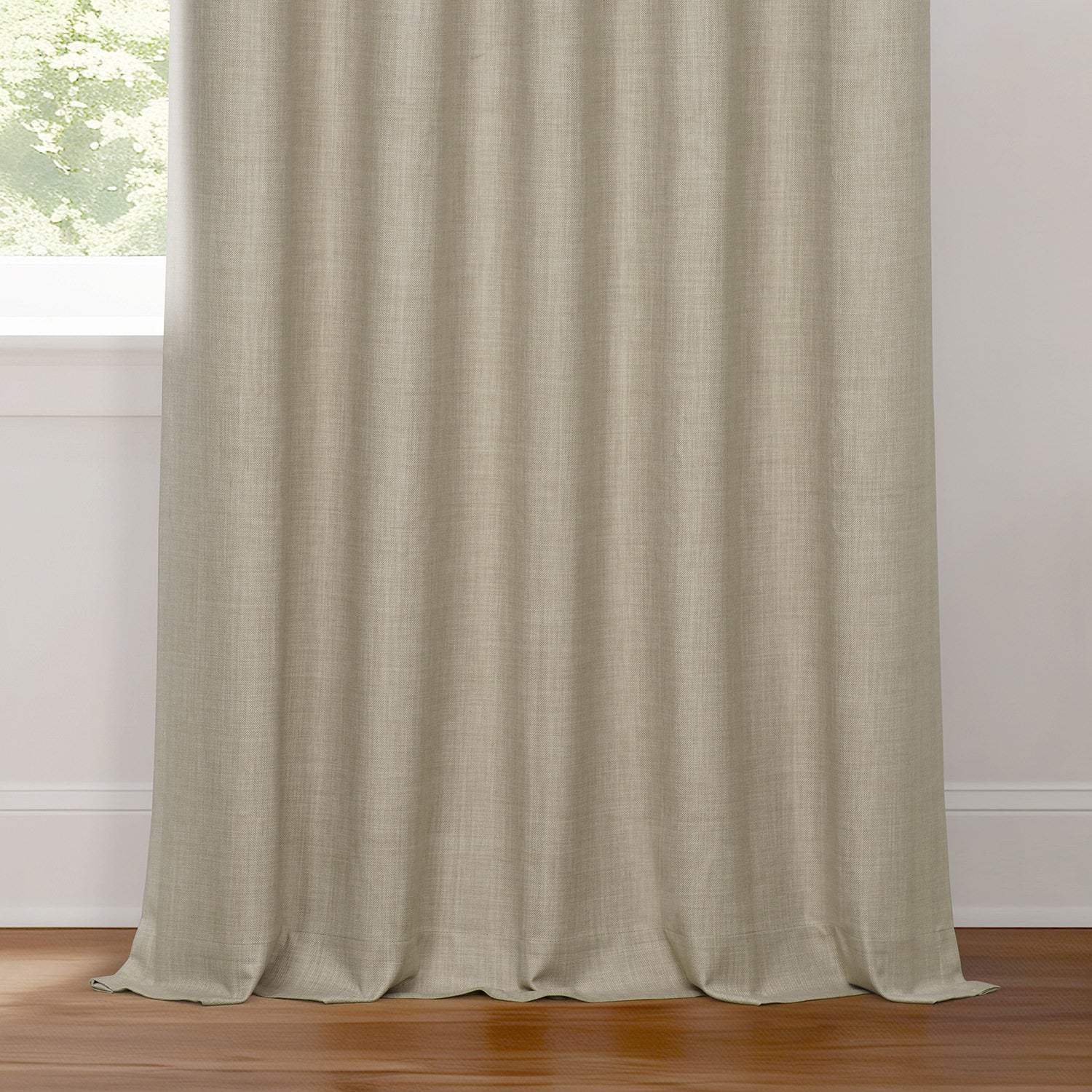 Light Beige Performance Linen Hotel Blackout Curtain - Image 6
