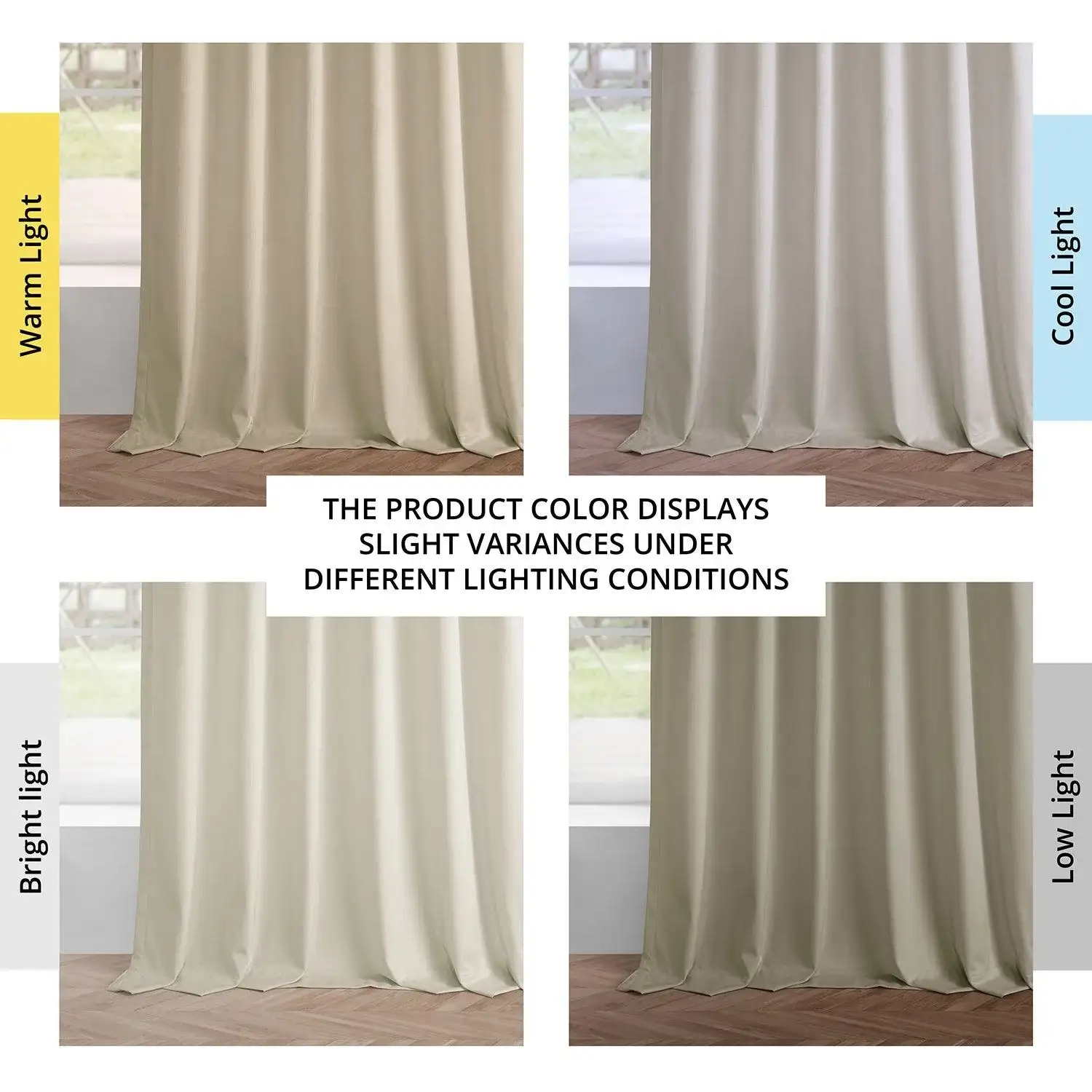 Light Ivory Simply Velvet Room Darkening Curtain Pair (2 Panels) - Image 6