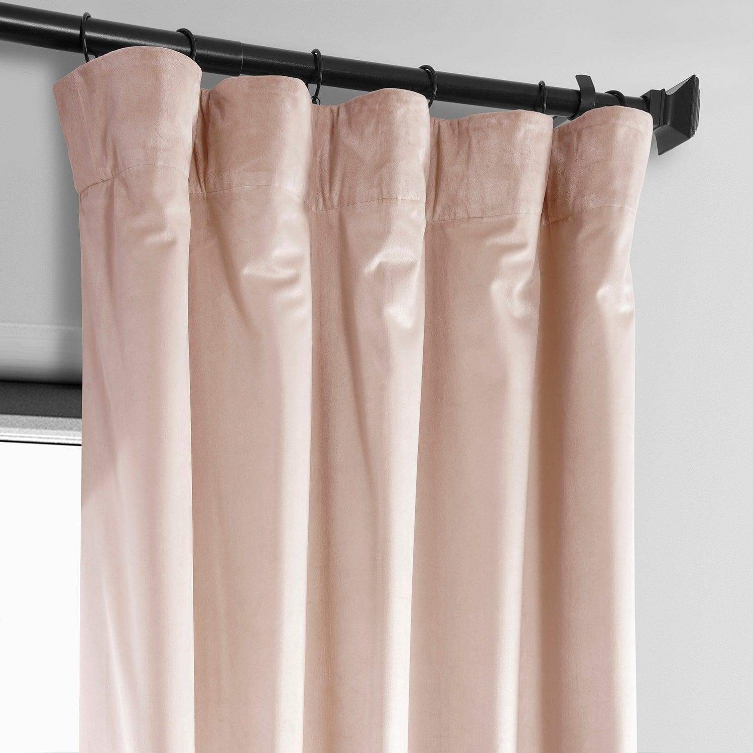 Light Pink Heritage Plush Velvet Room Darkening Curtain - Image 2