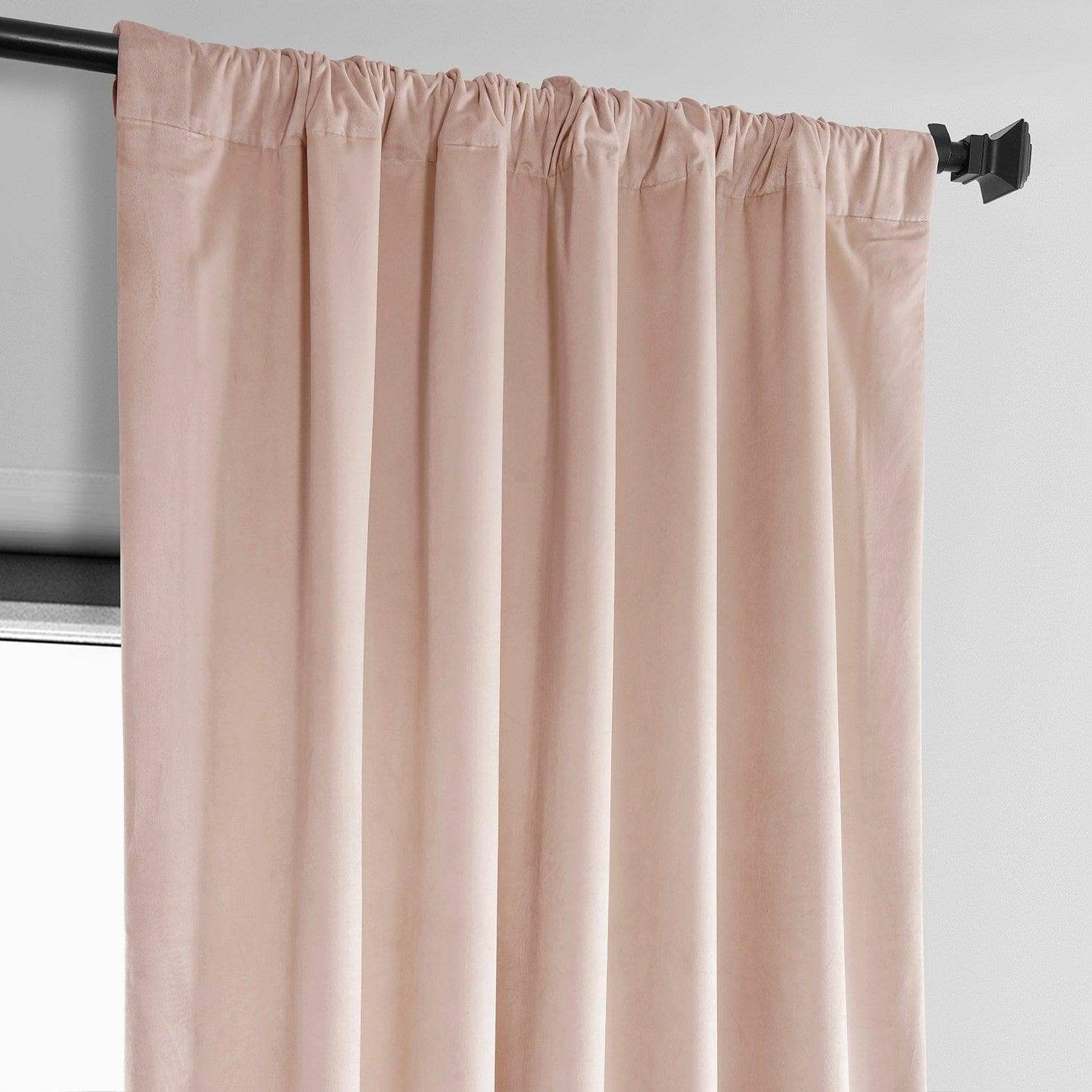 Light Pink Heritage Plush Velvet Room Darkening Curtain - Image 4