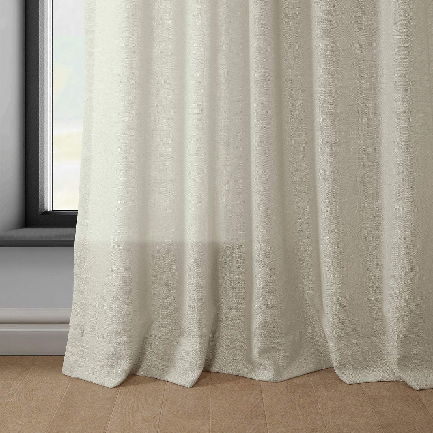 Light Tan Classic Faux Linen Custom Curtain - Image 3