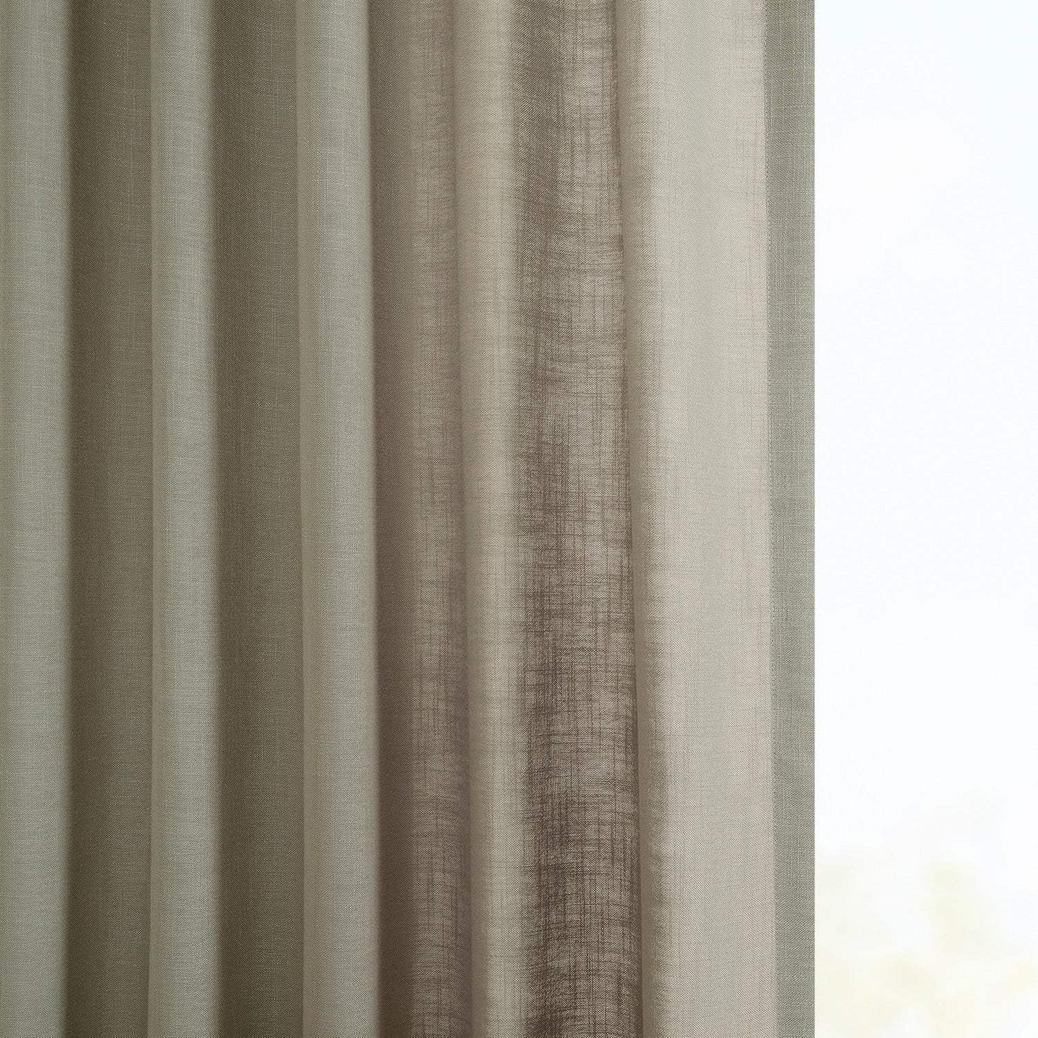 Light Taupe Classic Faux Linen Custom Curtain - Image 4