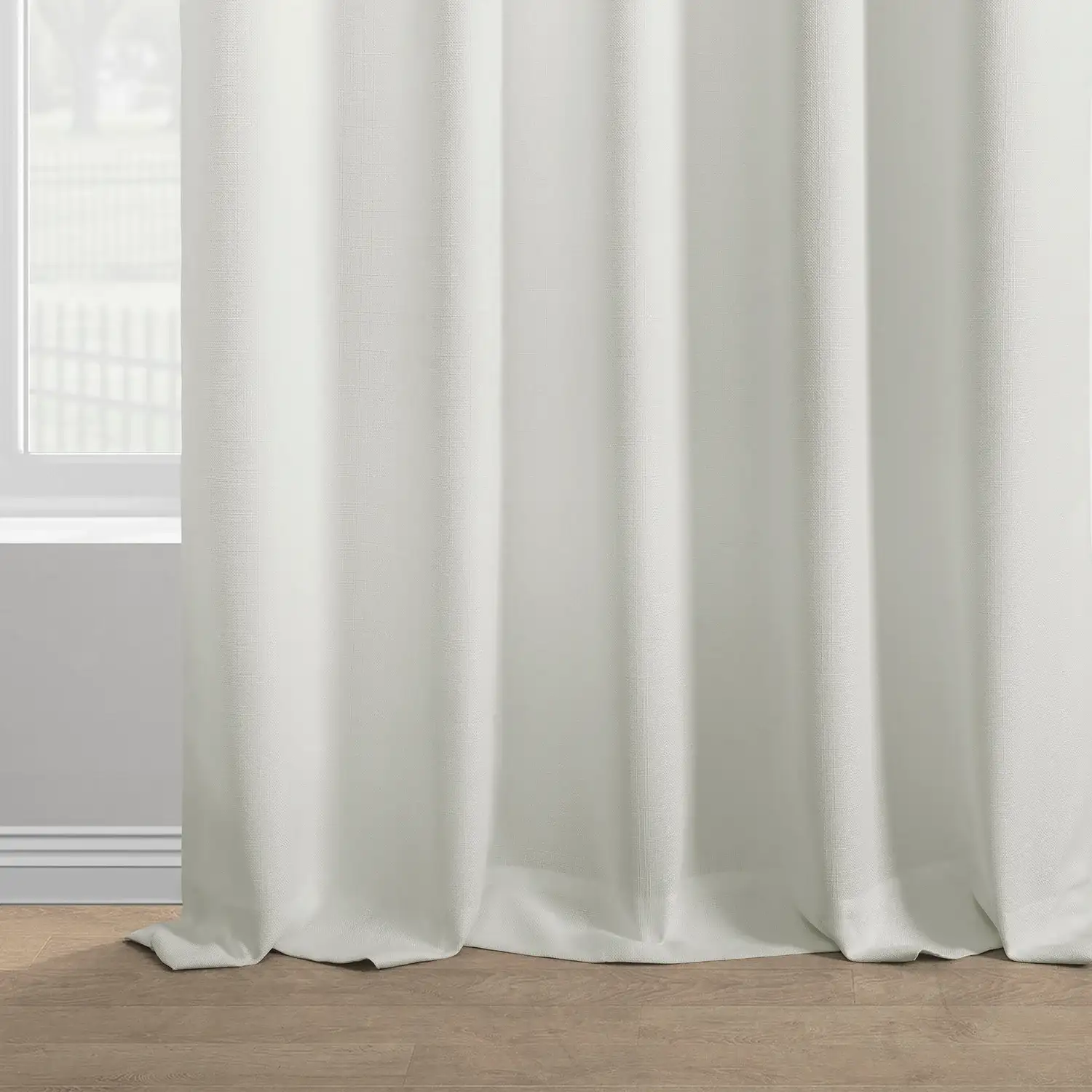 Magnolia Off White Italian Faux Linen Custom Curtain - Image 3
